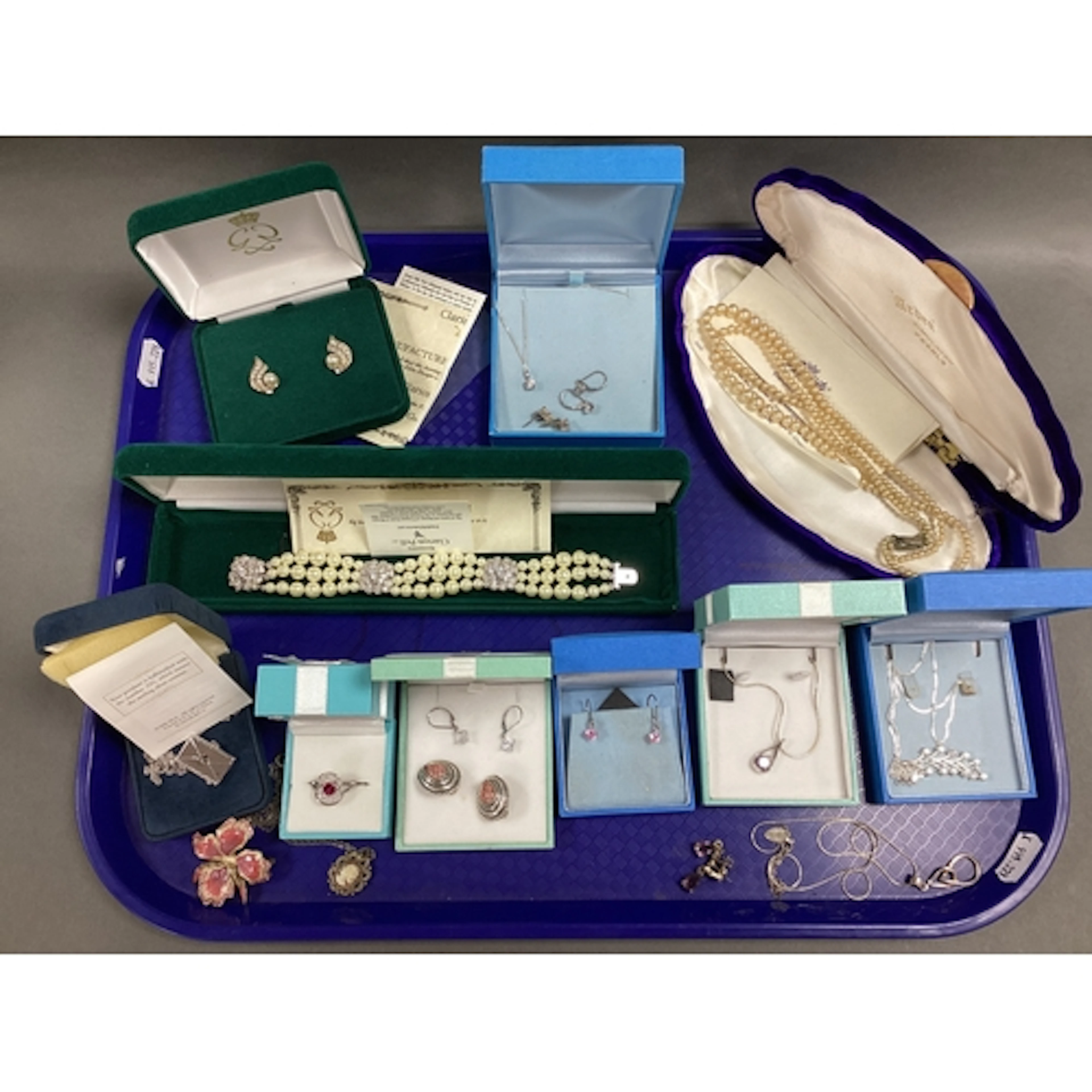 Clarion-Pell 'Princess Grace' Collection; A Three Row Imitat...