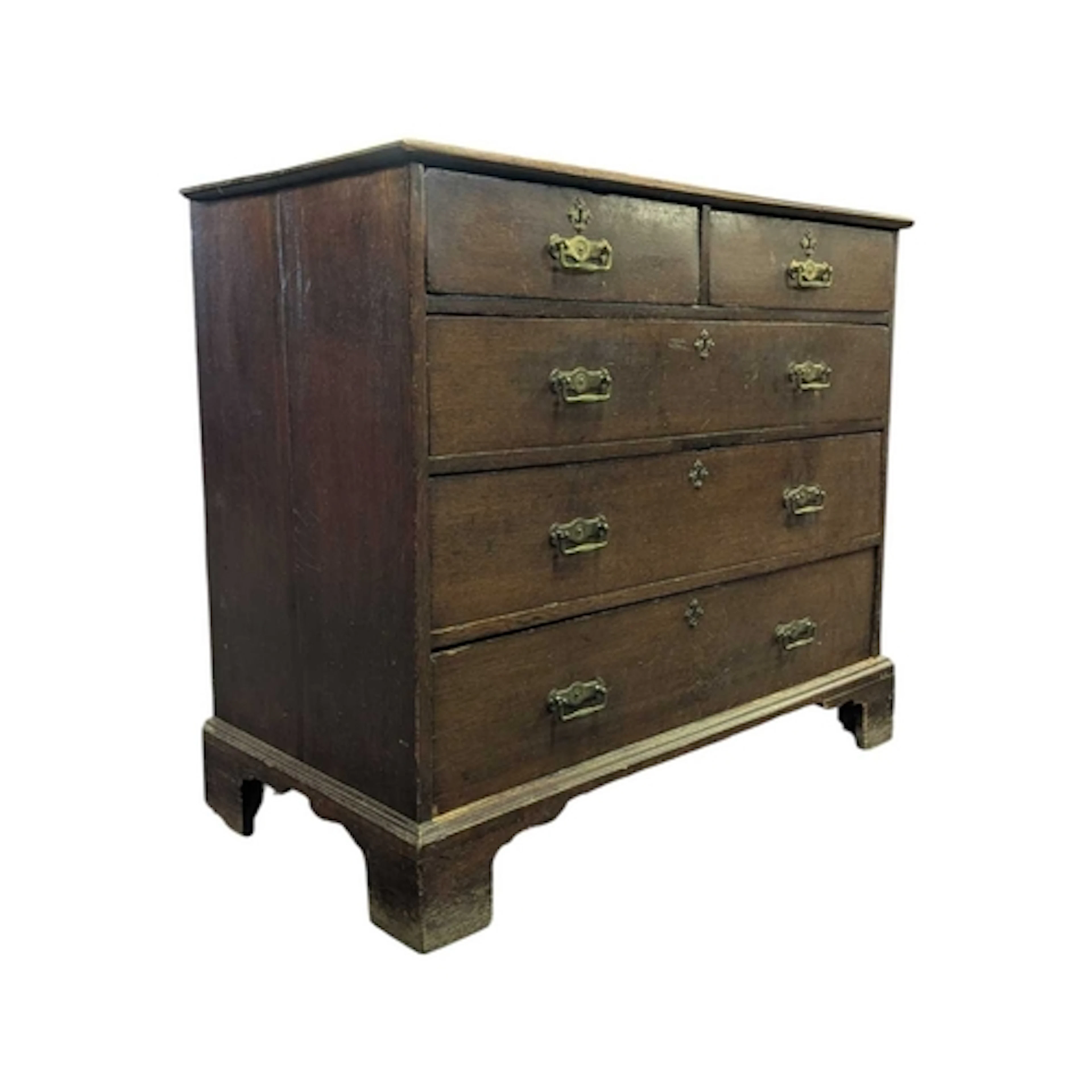 A 19th century Georgian oak chest of drawers. The chest havi...
