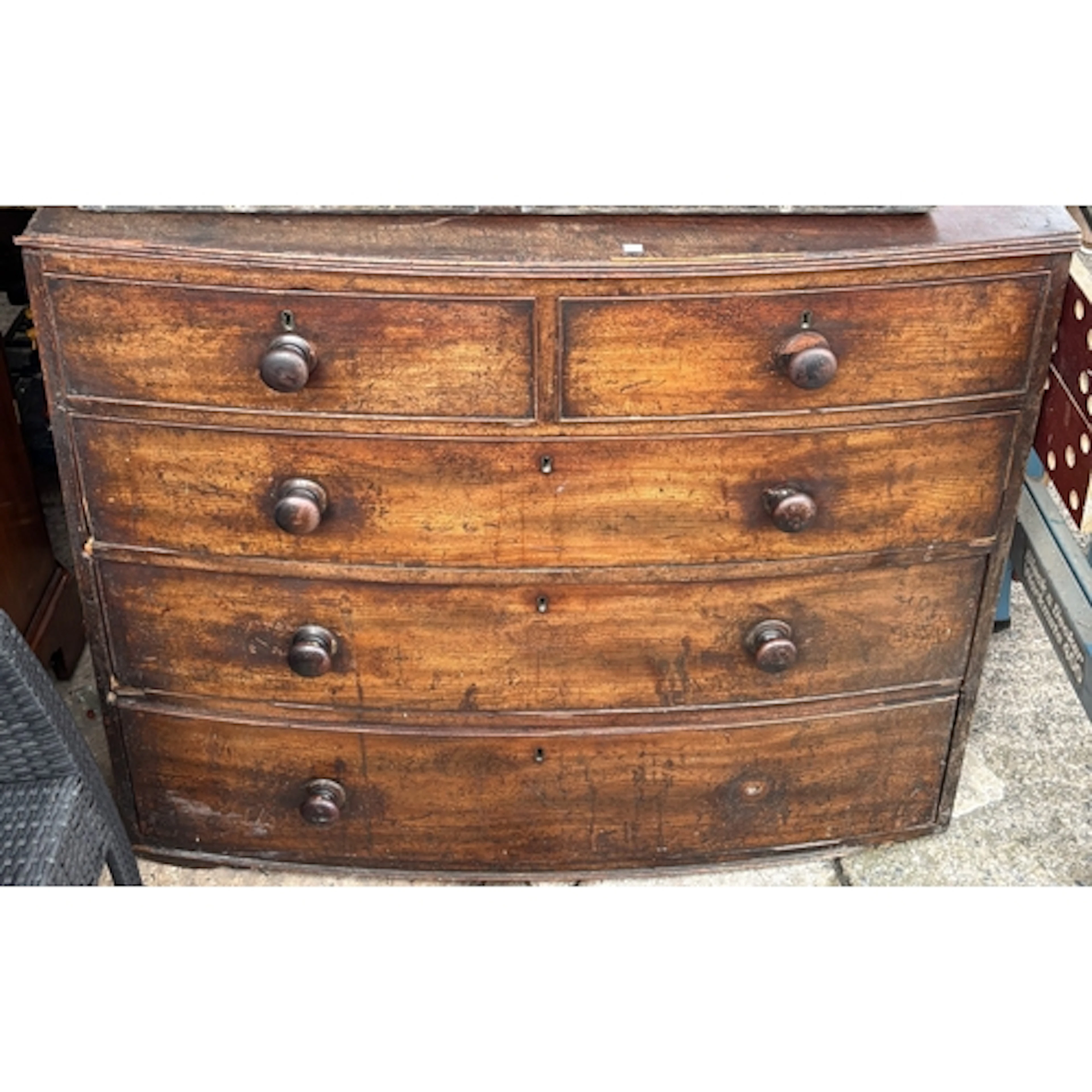 An early/mid 20th century 4 drawer oak chest and an early 19...