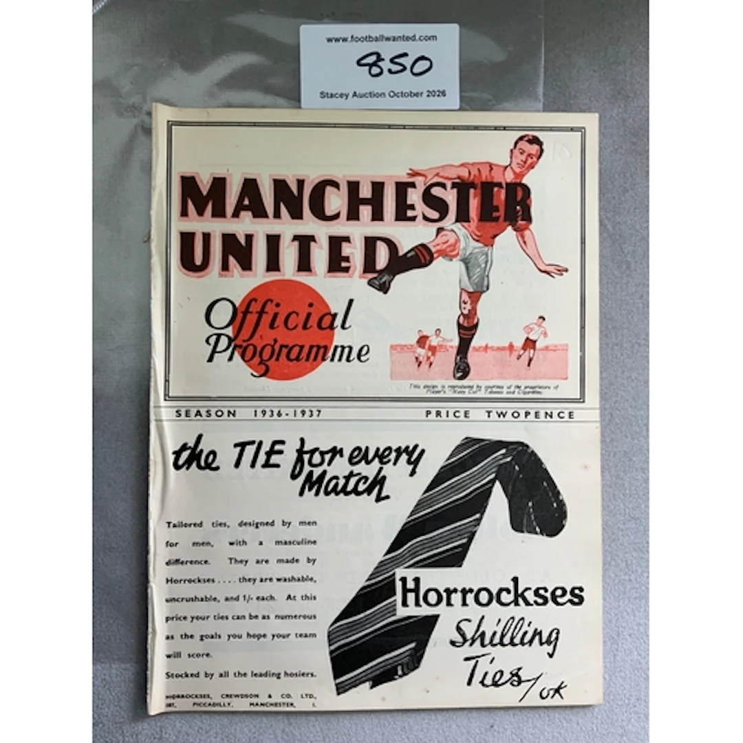 1936 - 1937 Manchester United v West Brom Football Programme...