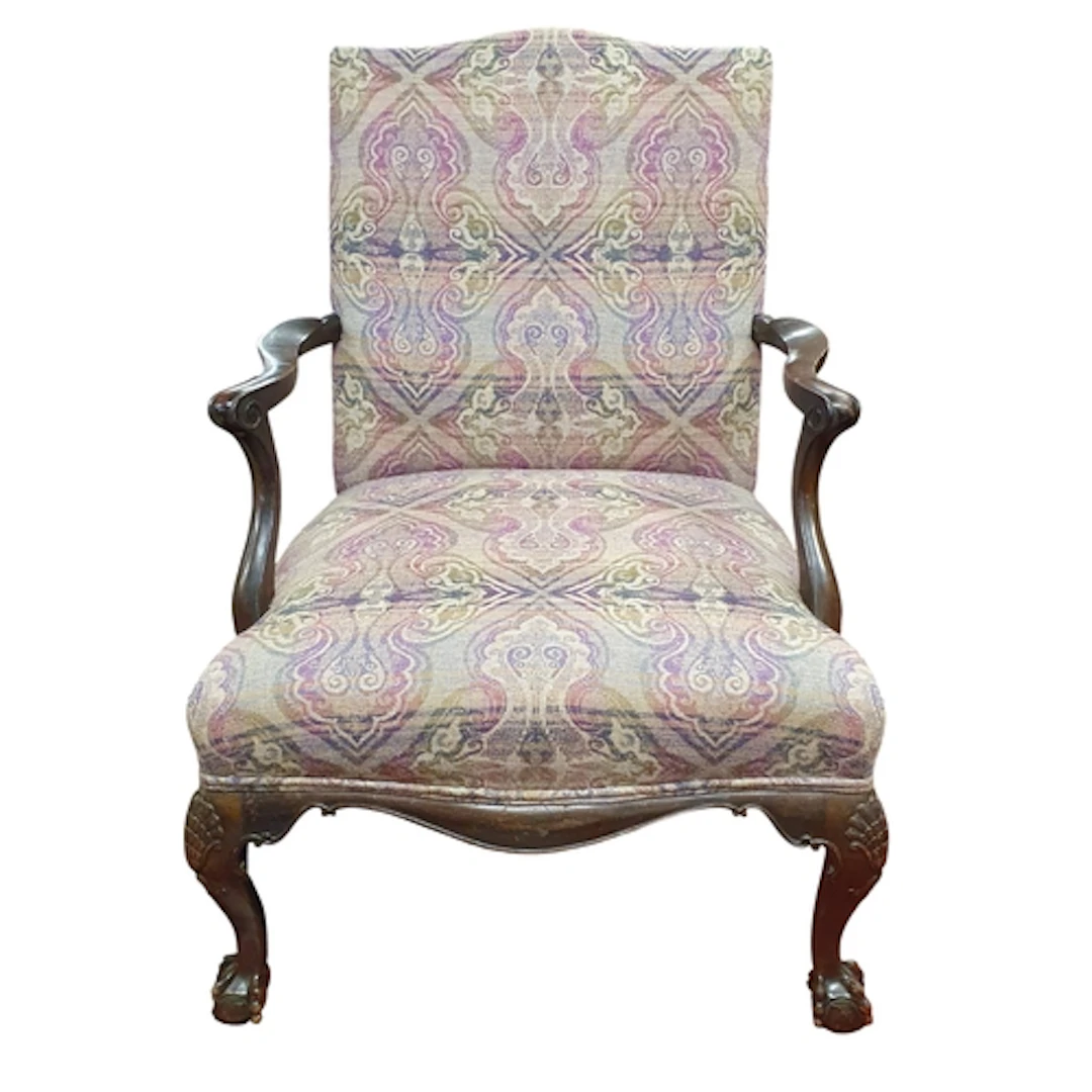 A substantial Irish George III style open Armchair of large ...