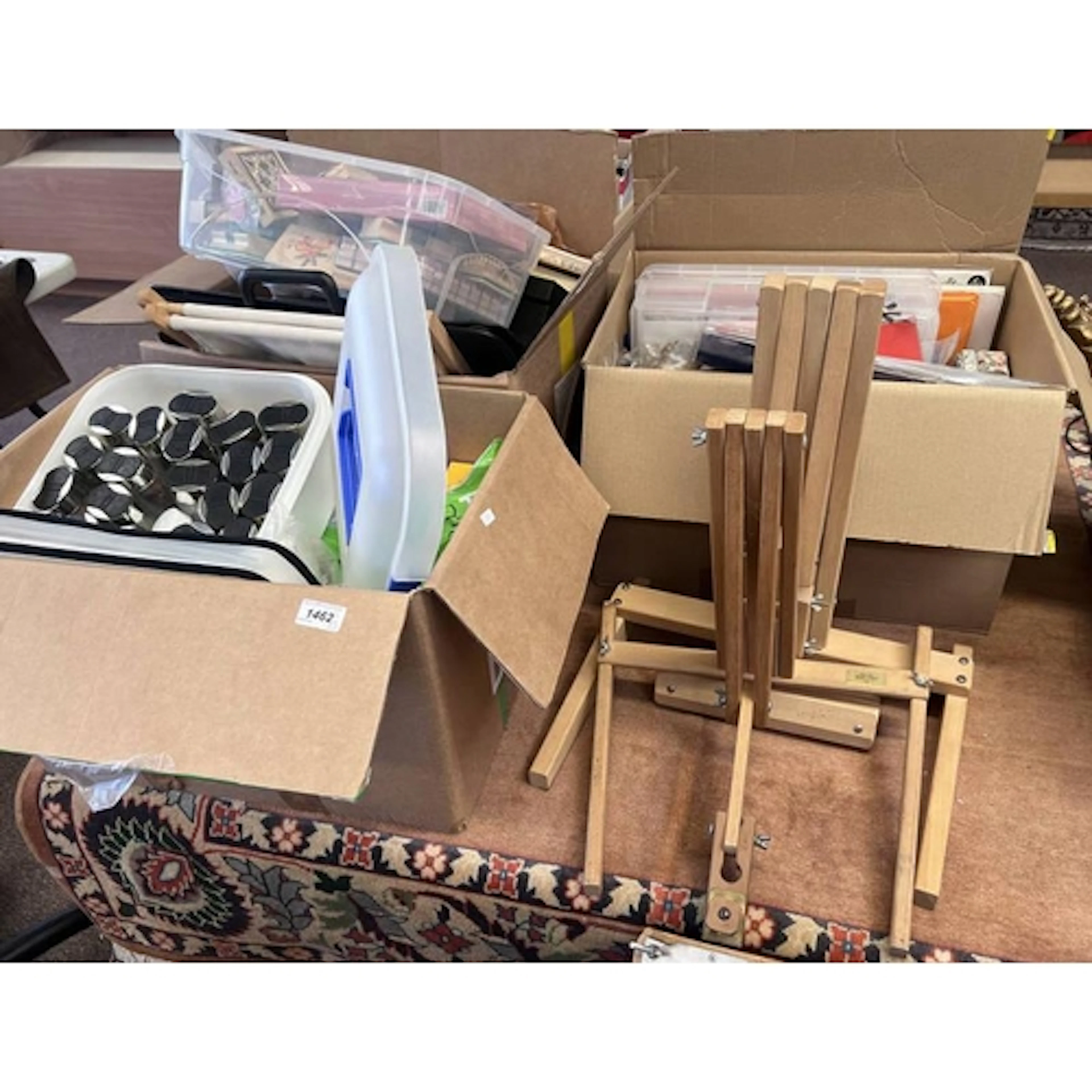 3 BOXES OF ARTS & CRAFTS RELATED ITEMS TO INCLUDE CARD, STIC...