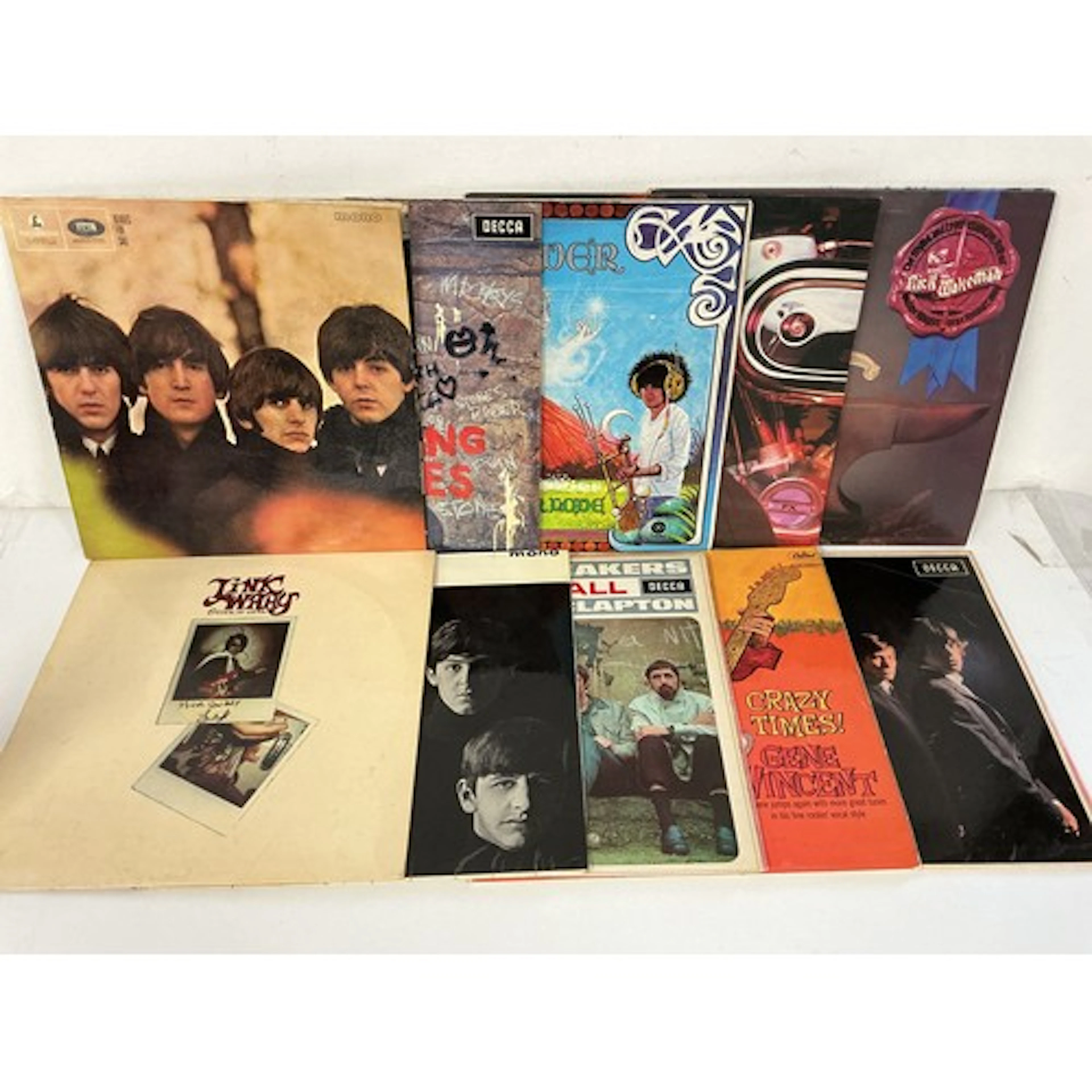 Ten LPs by various artists including The Beatles, John Mayal...
