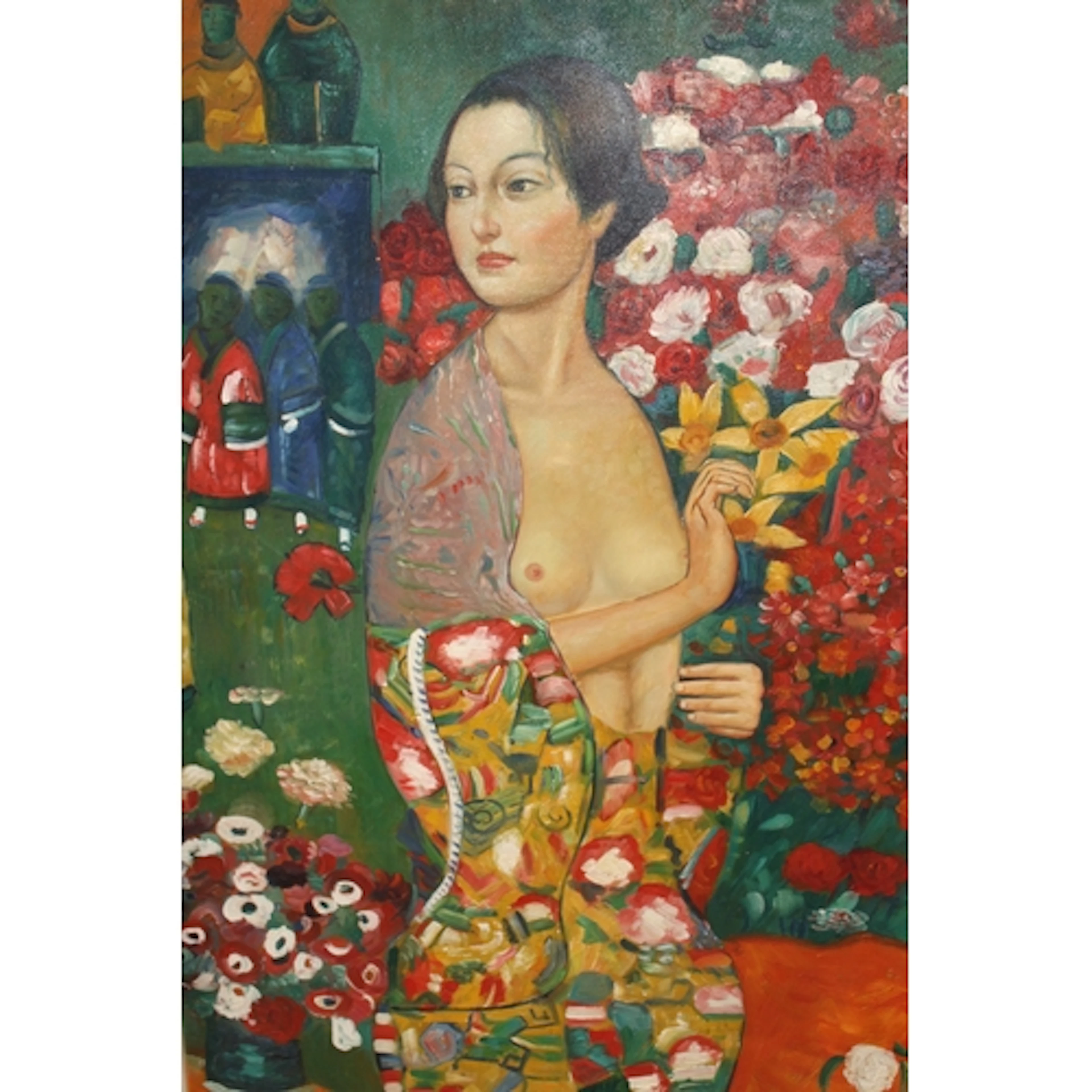 After Gustav Klimt, oil on canvas, The Dancer, 91 x 61cm, un...