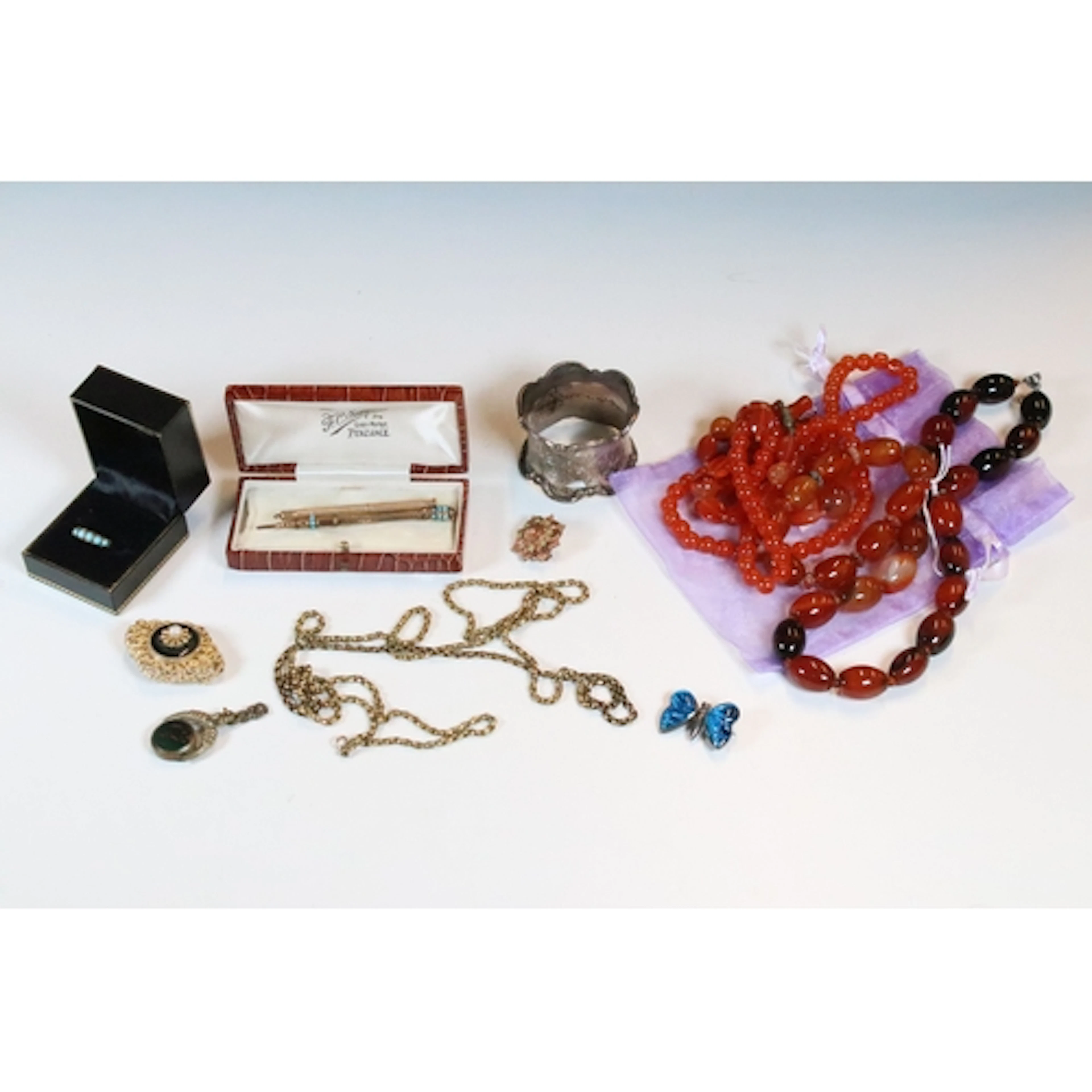 Collection of costume jewellery to include a sterling silver...