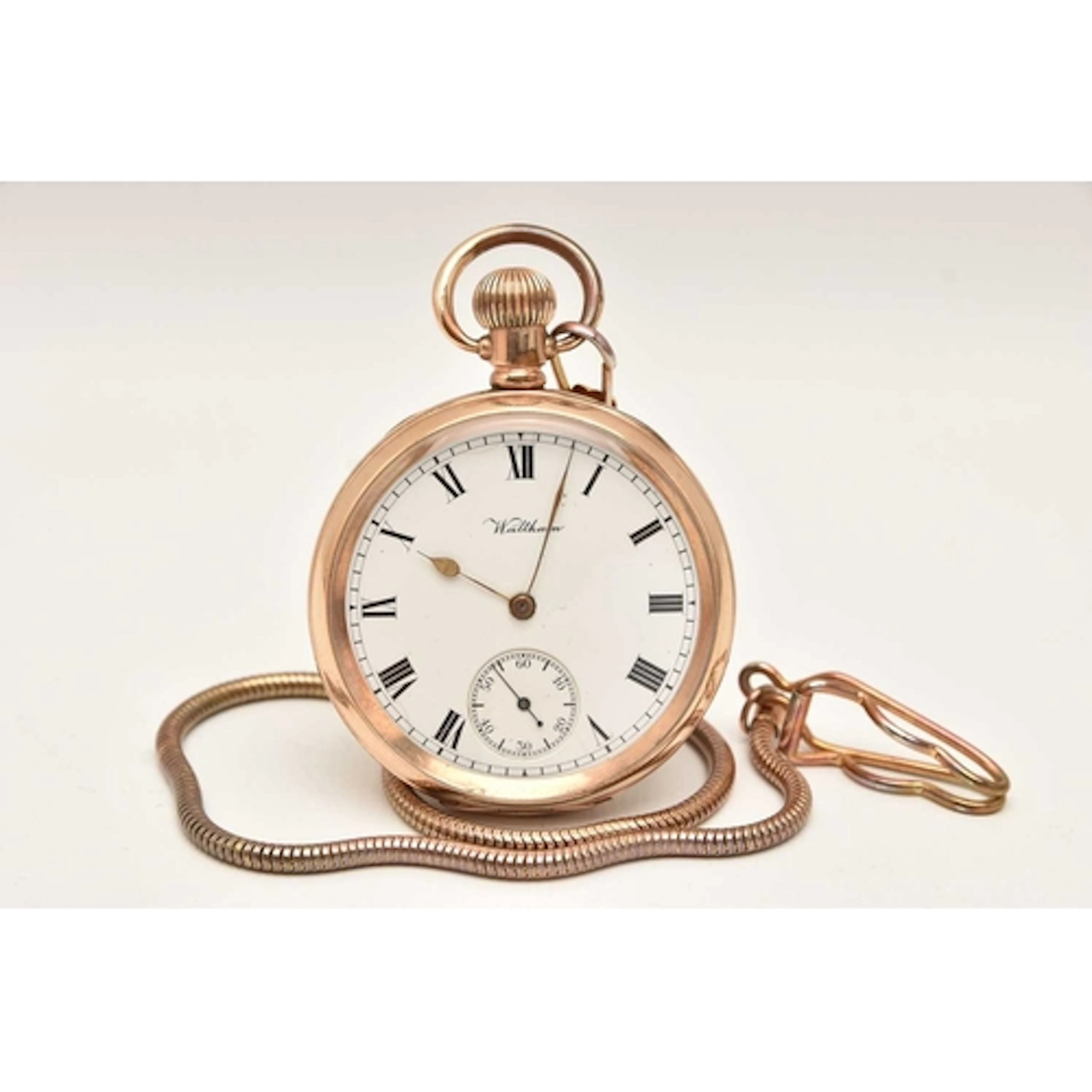AN EARLY 20TH CENTURY WALTHAM GOLD PLATED OPENFACE TOP WIND ...