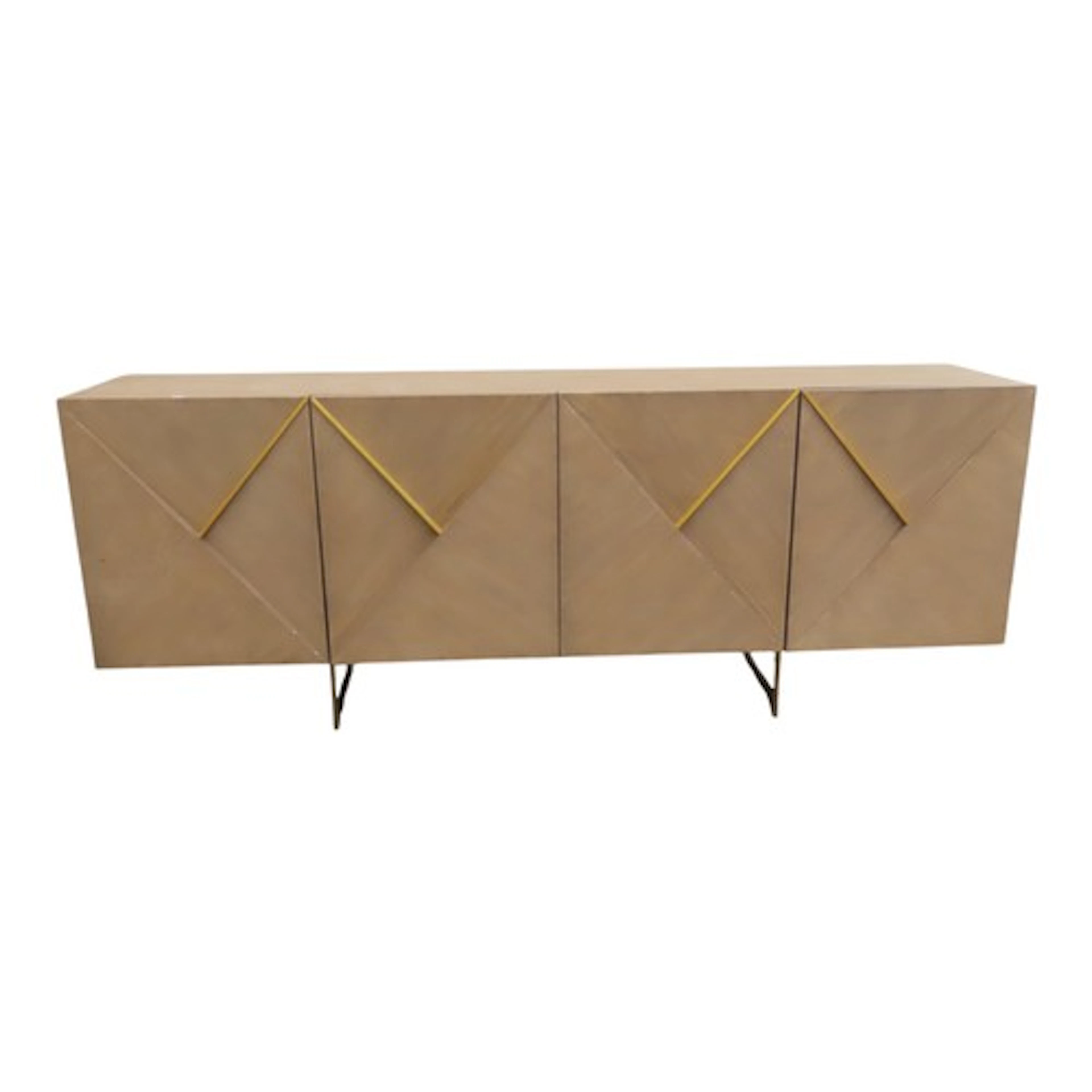 A contemporary Eicholtz Highland sideboard enclosed by four ...