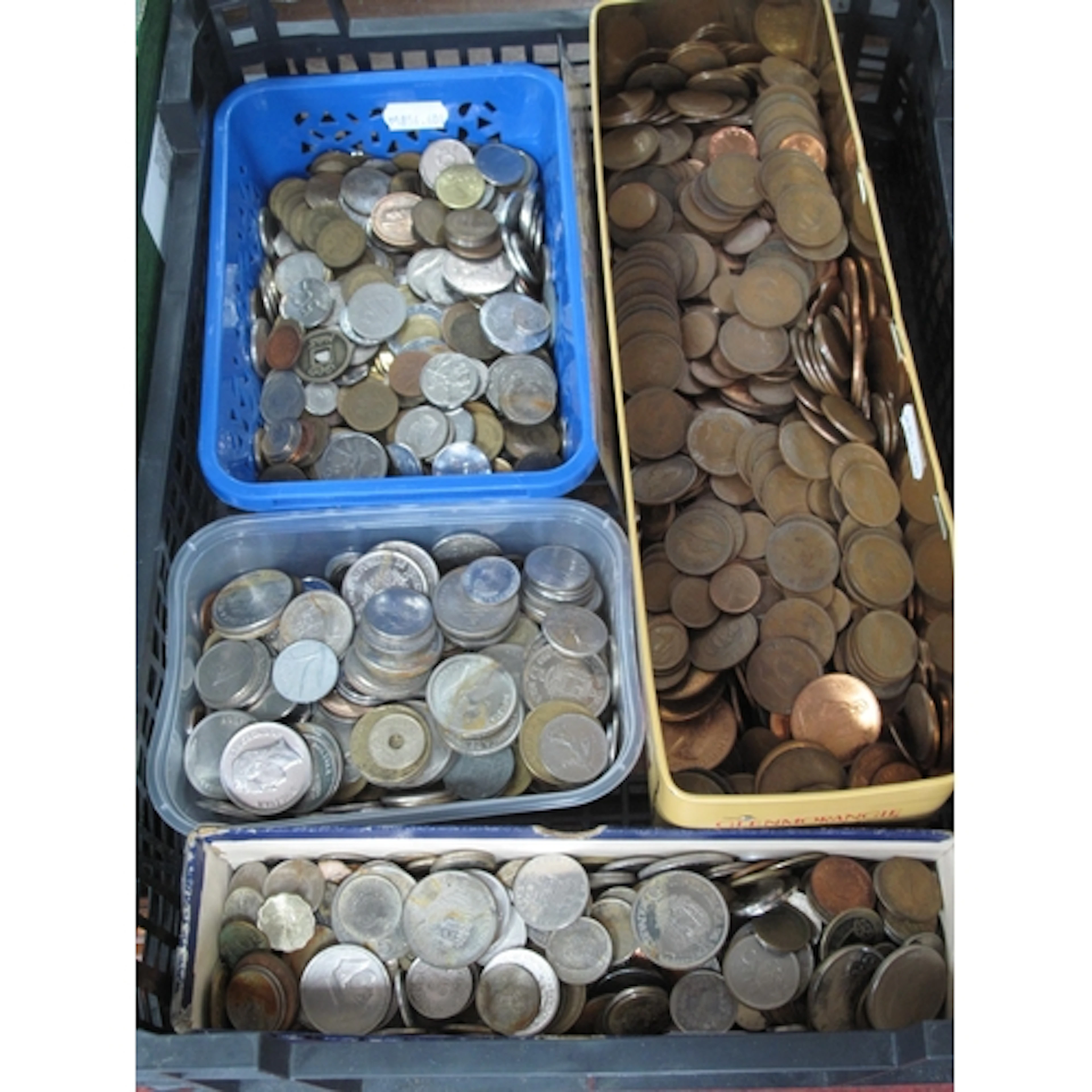 Large Collection Of GB And World Coinage, includes pennies, ...