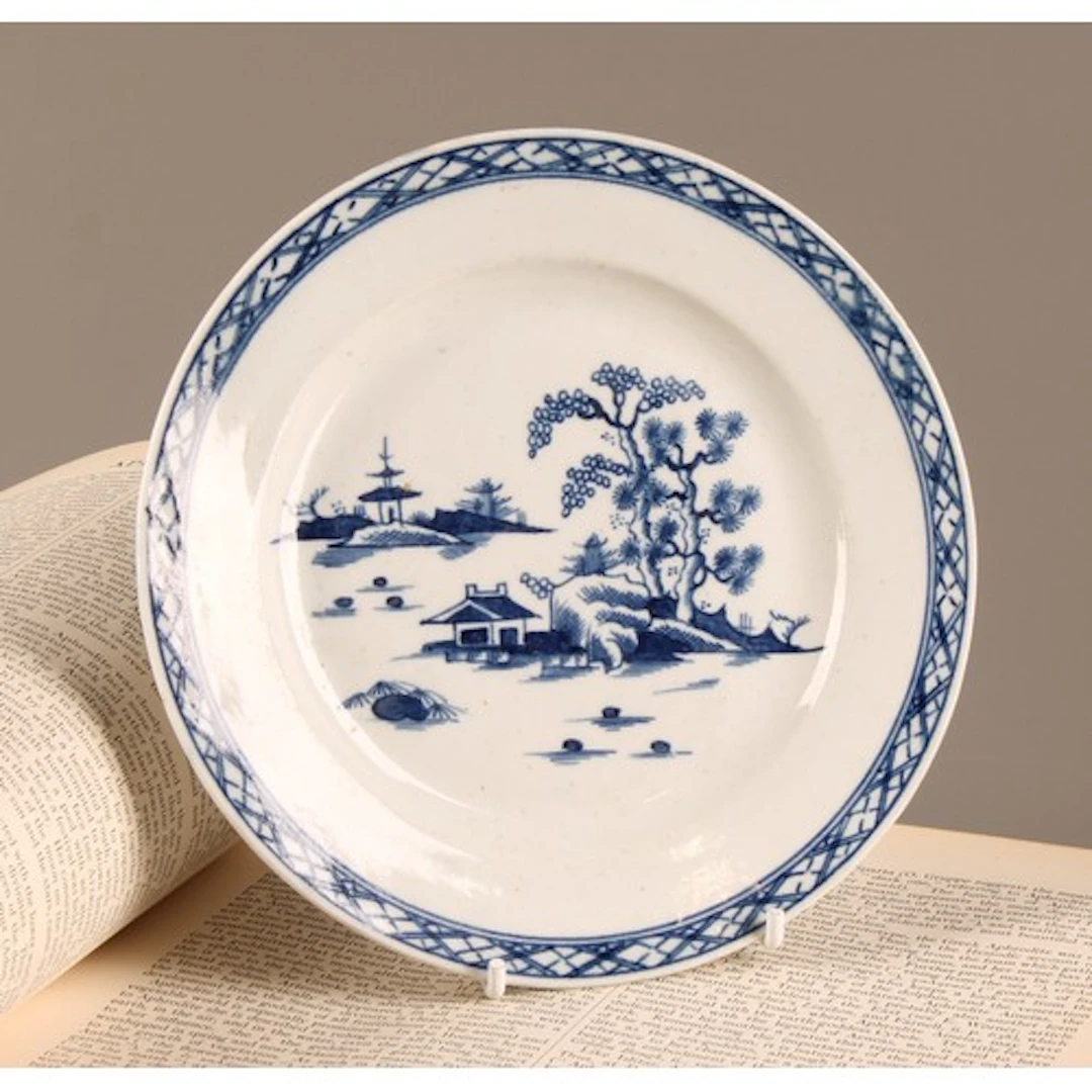 A Worcester Cannonball pattern circular potted meat tub stan...