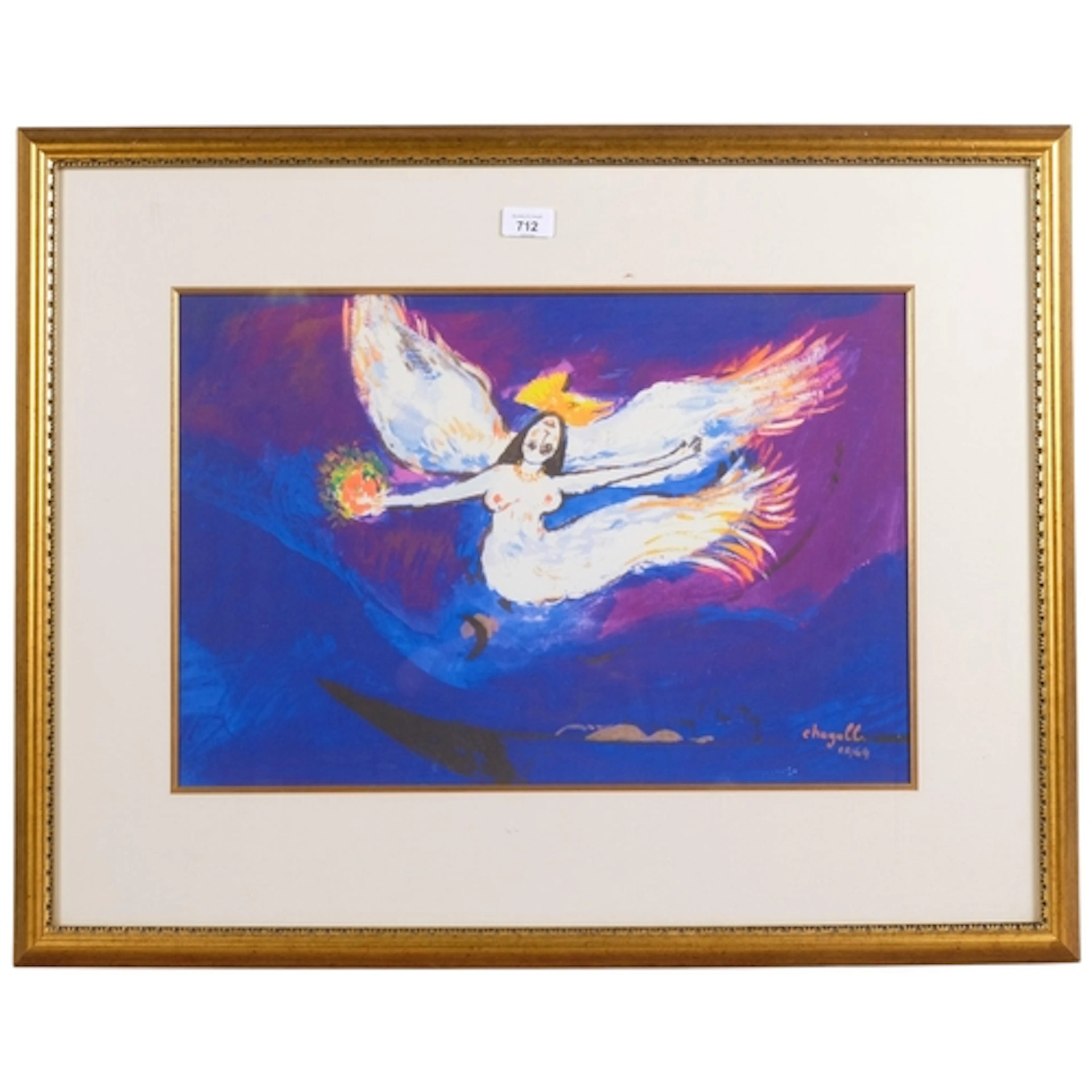 John Myatt after Chagall, firebrand, giclee print, 37cm x 55...