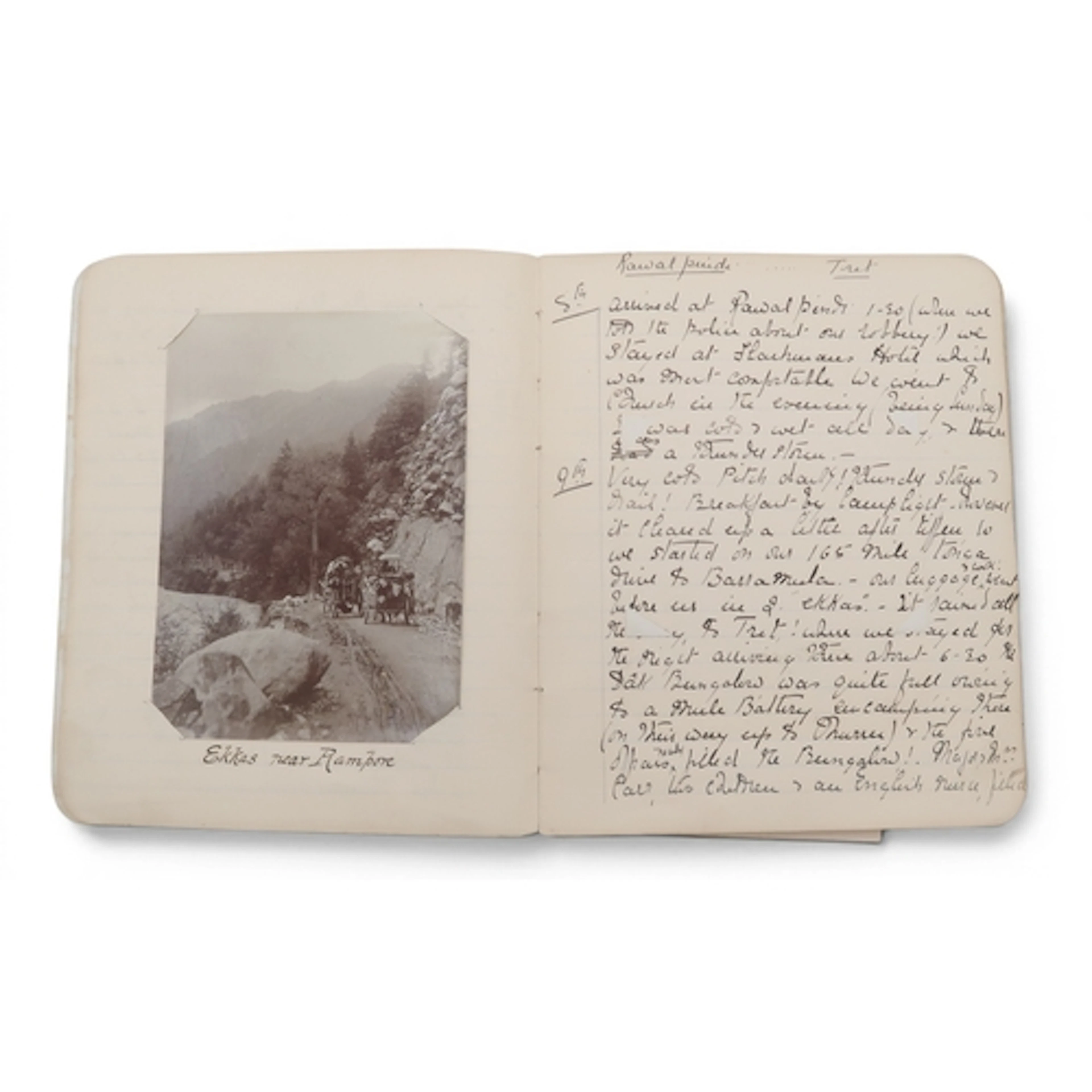 A late-Victorian travel diary, recording a journey from Bomb...