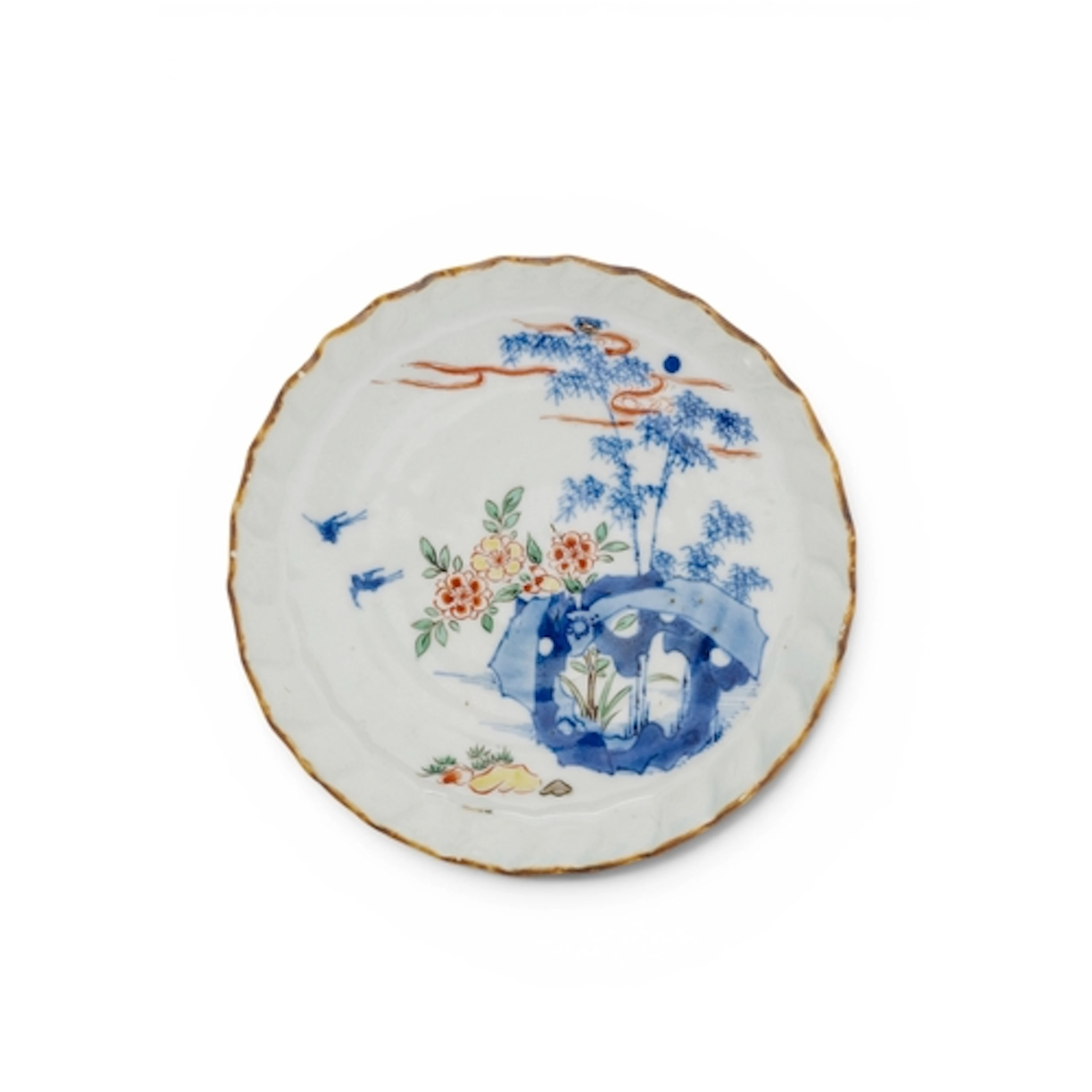 AN UNUSUAL CHINESE PORCELAIN BLUE AND WHITE AND COLOURED ENA...