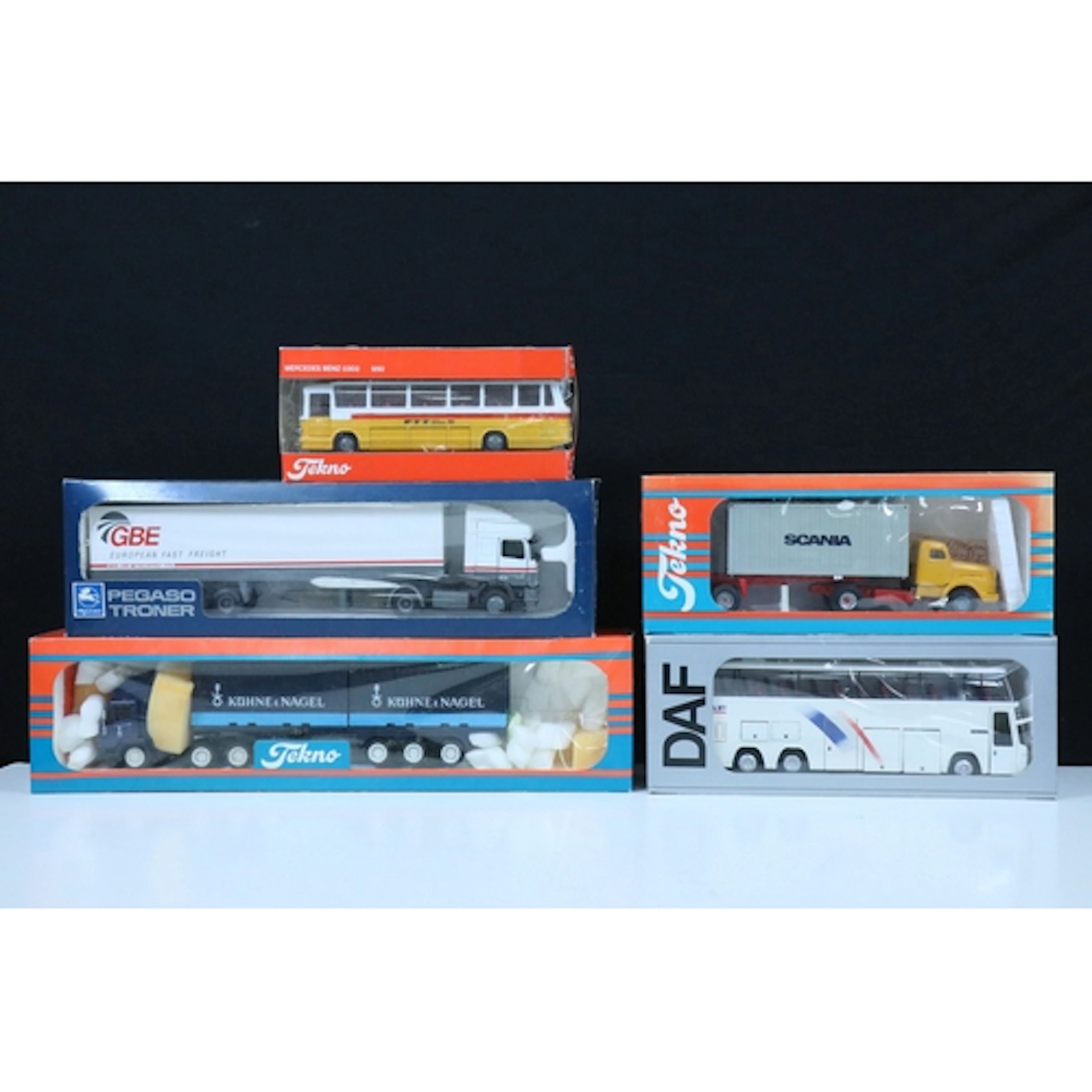 Five boxed Tekno commercial and haulage diecast models to in...