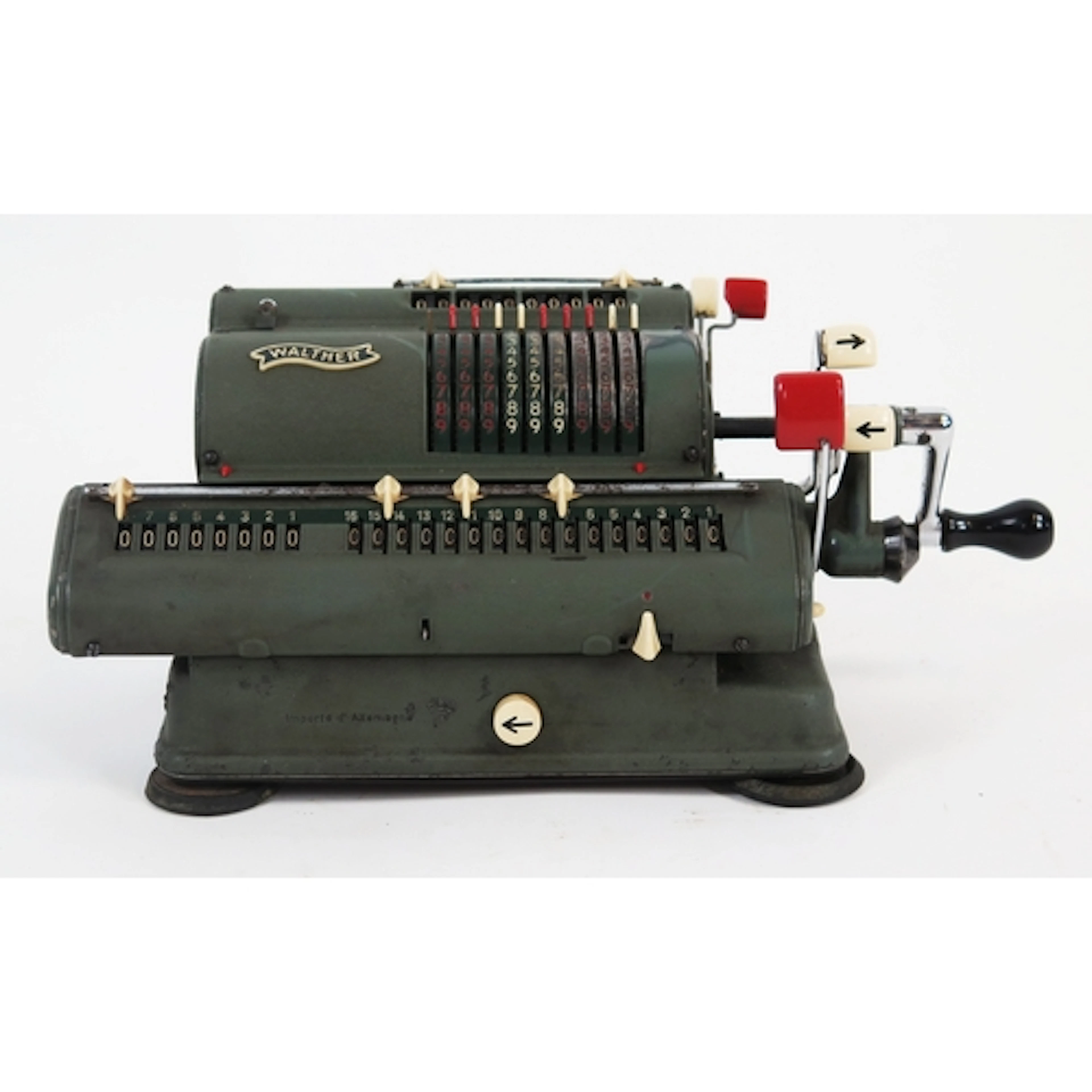 A 1930's Walther adding machine, Model WSR16 Serial No 10800...