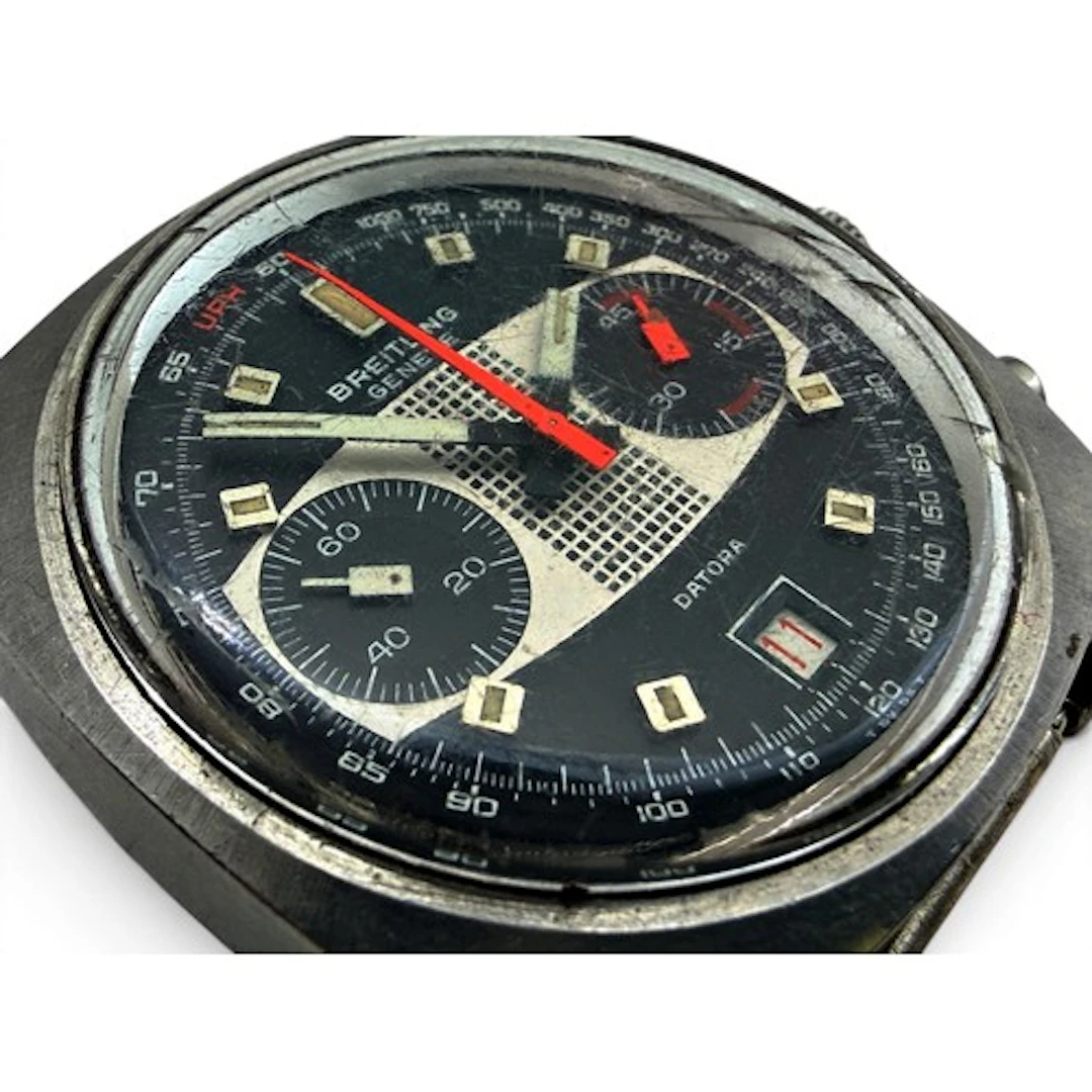 Breitling. A vintage Datora chronograph wristwatch, the blac...