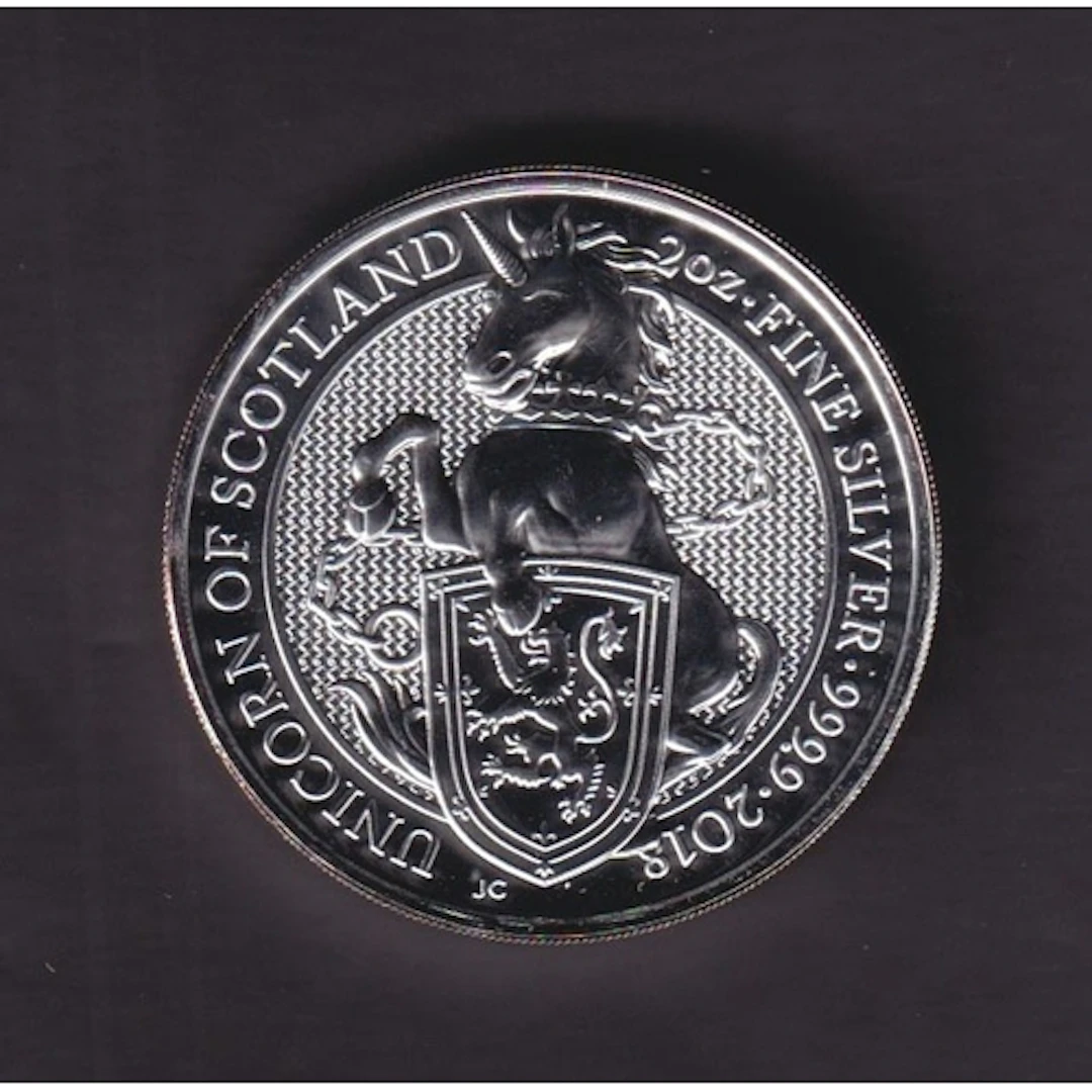UK 2018 Queen's Beasts Unicorn of Scotland £5 two-ounce coin...