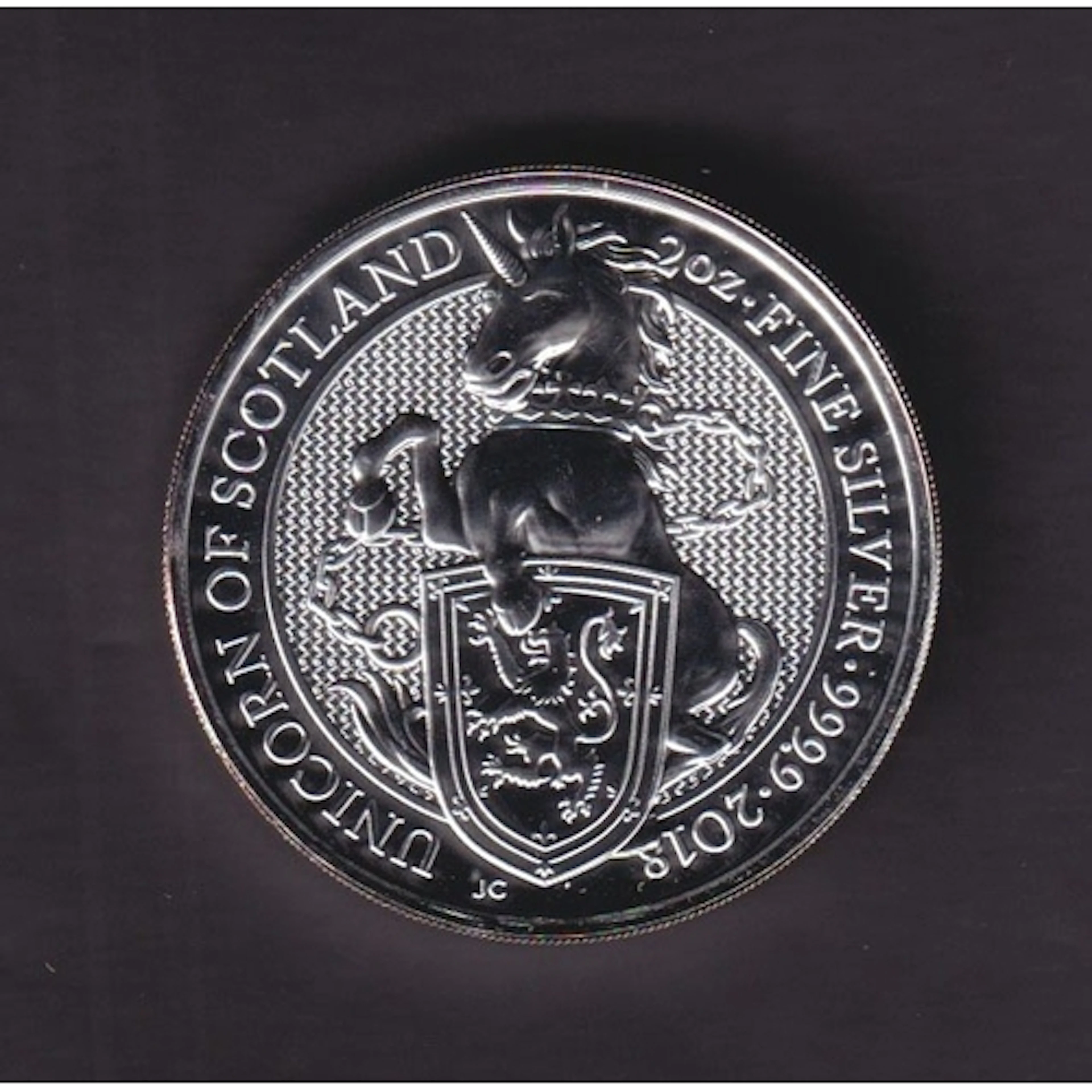 UK 2018 Queen's Beasts Unicorn of Scotland £5 two-ounce coin...