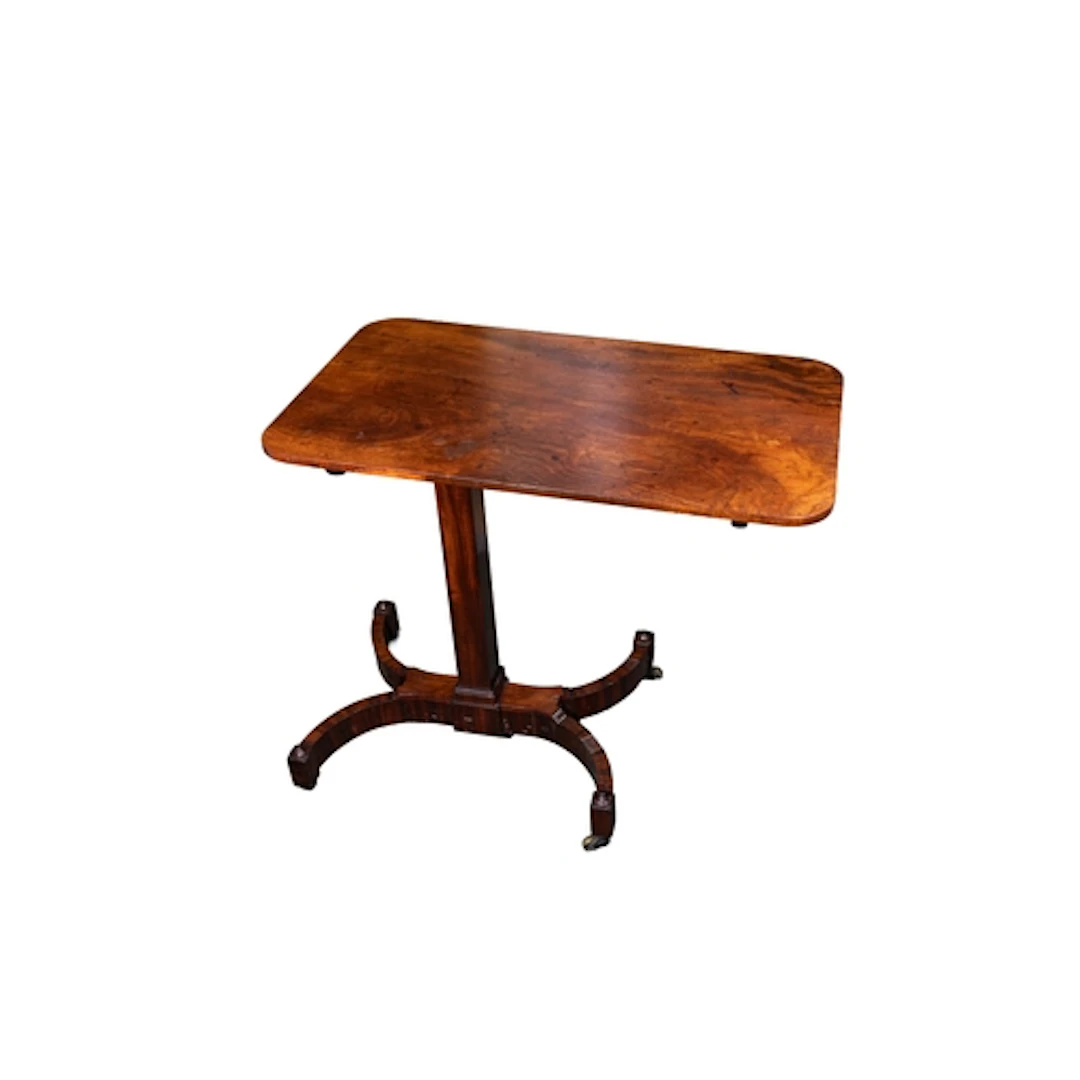 AN EARLY 19TH CENTURY RECTANGULAR MAHOGANY TABLE, adjustable...