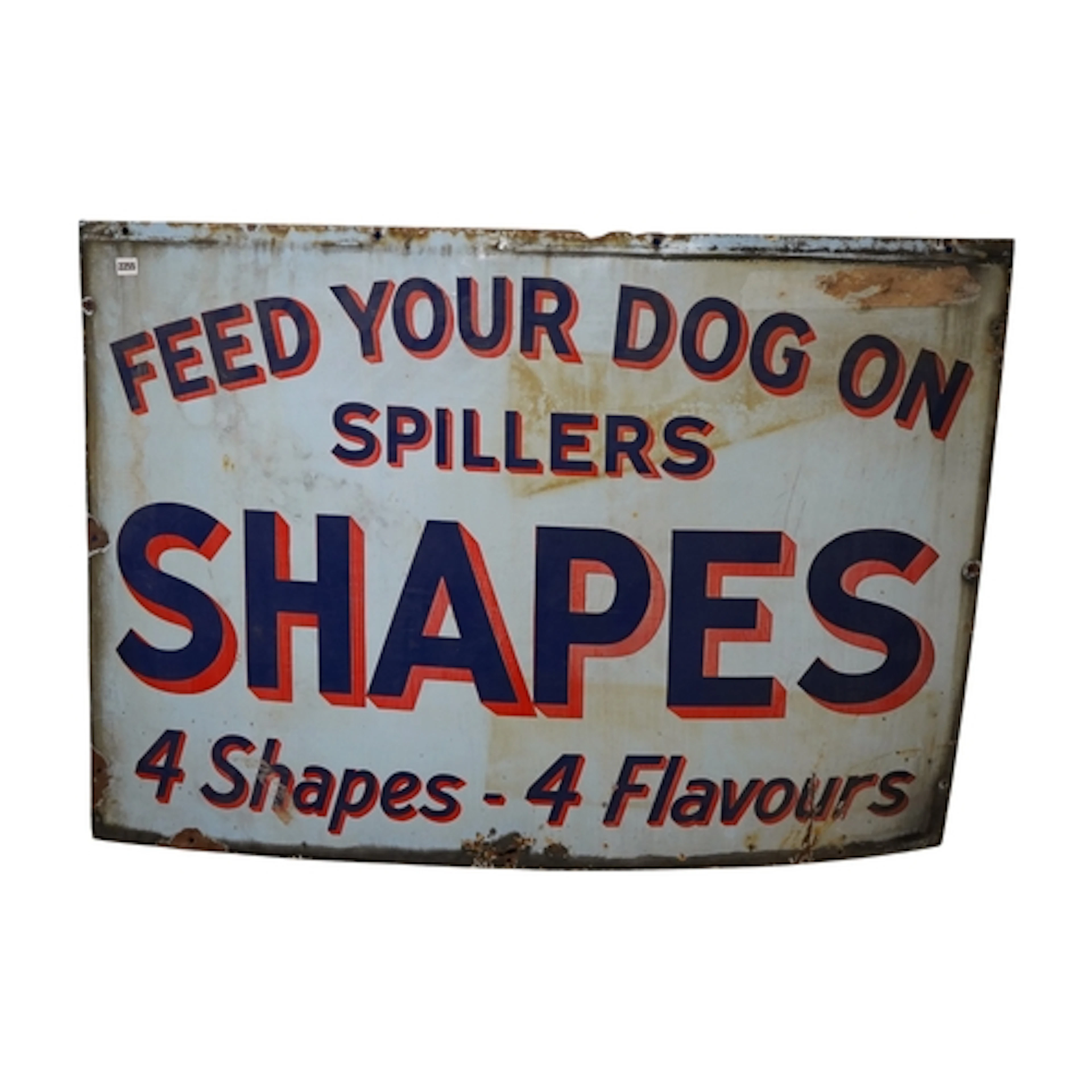 A vintage enamel advertising sign 'Feed your Dogs on Spiller...