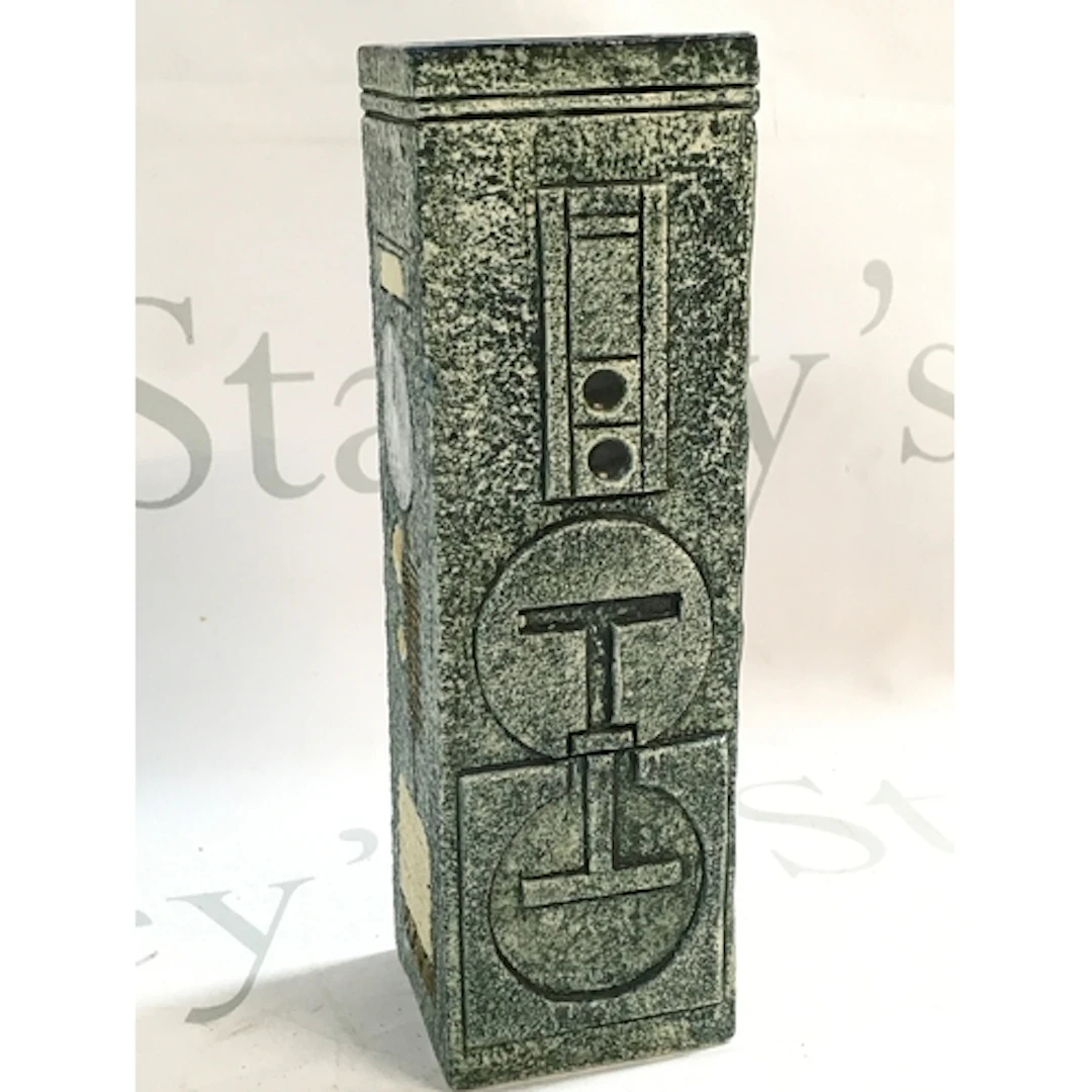A Troika rectangular vase , 22cm tall. No obvious damage or ...