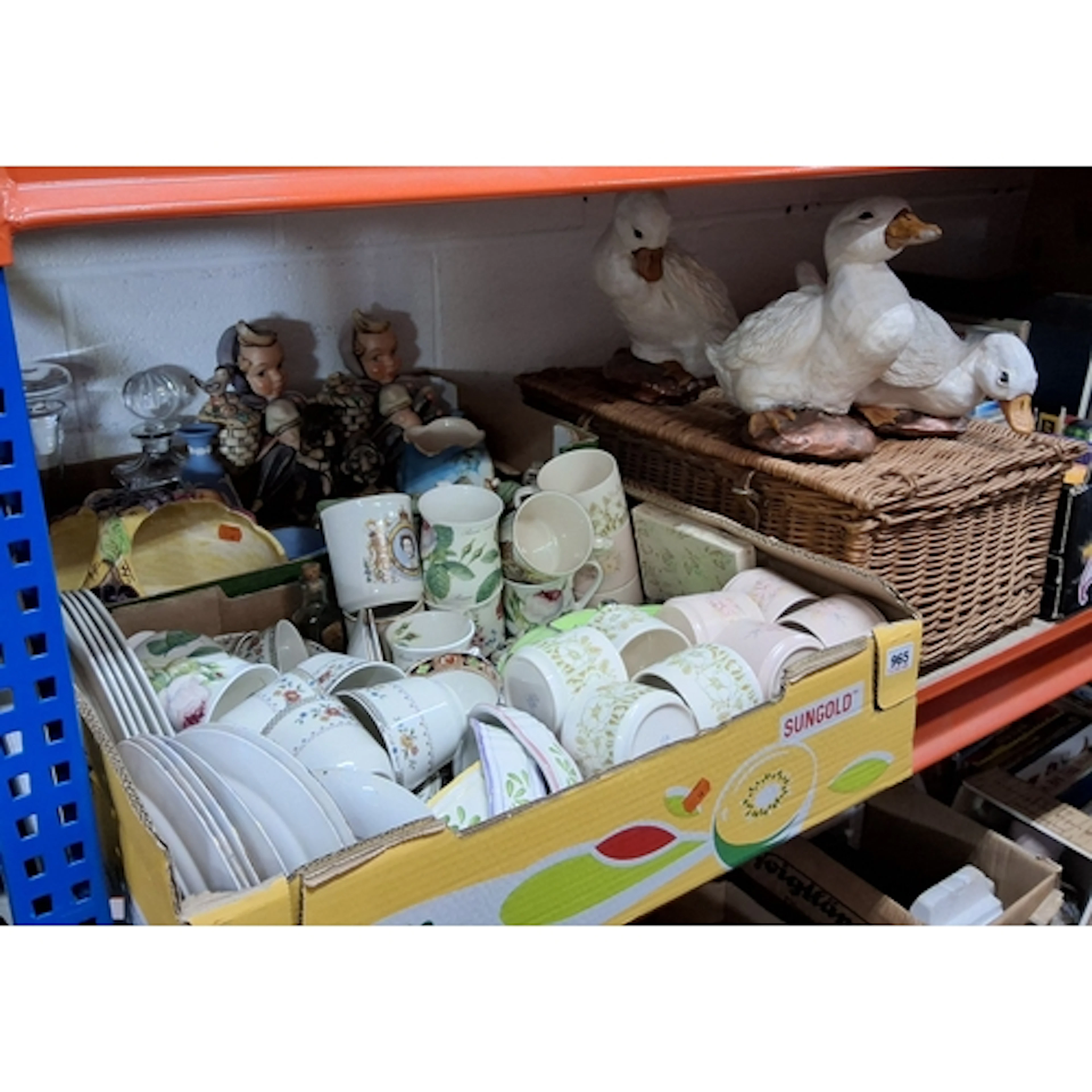 TWO BOXES AND LOOSE MIXED CERAMICS, to include three heavy d...