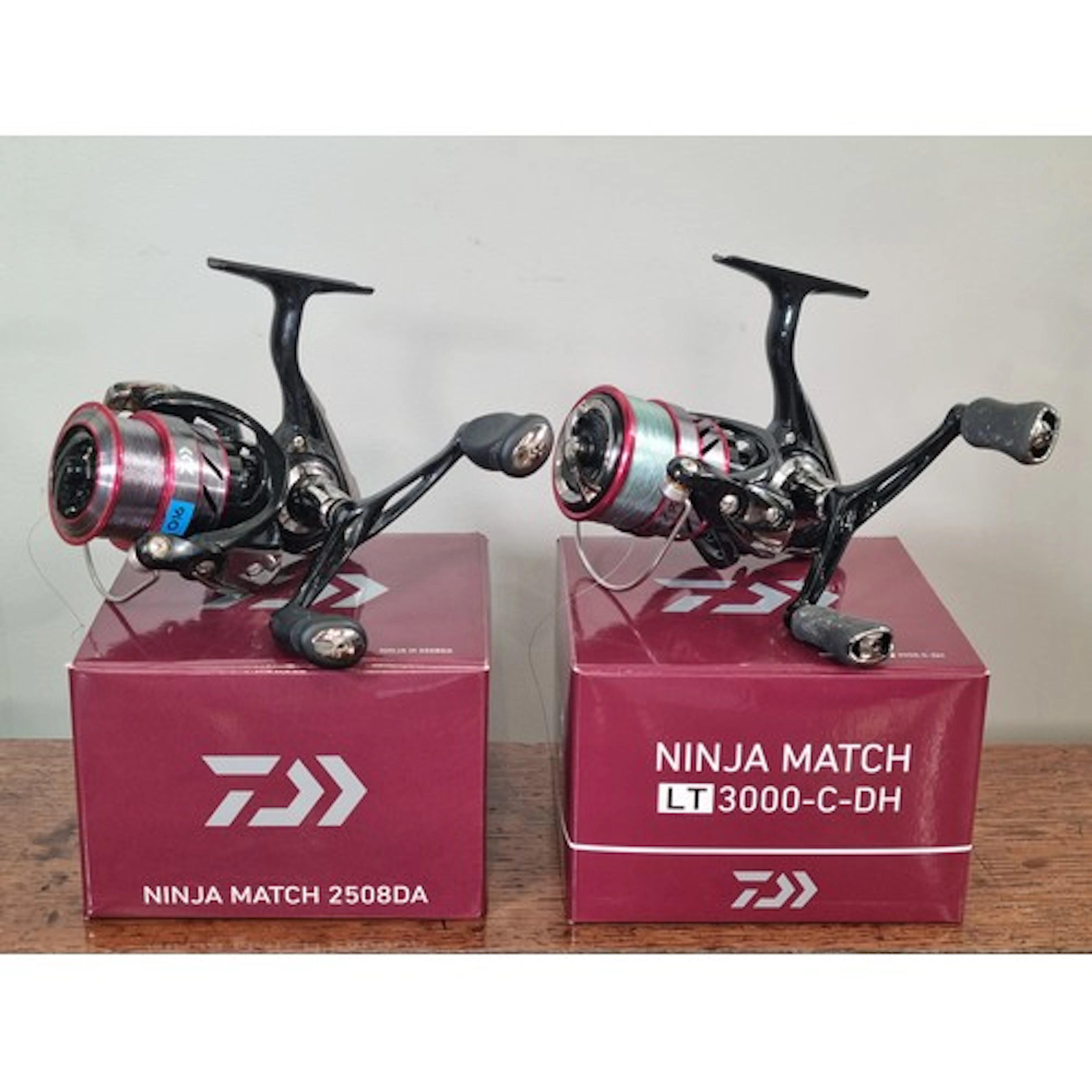 A boxed Daiwa Ninja Match 2508DA Fishing Reel with Spare Spo...