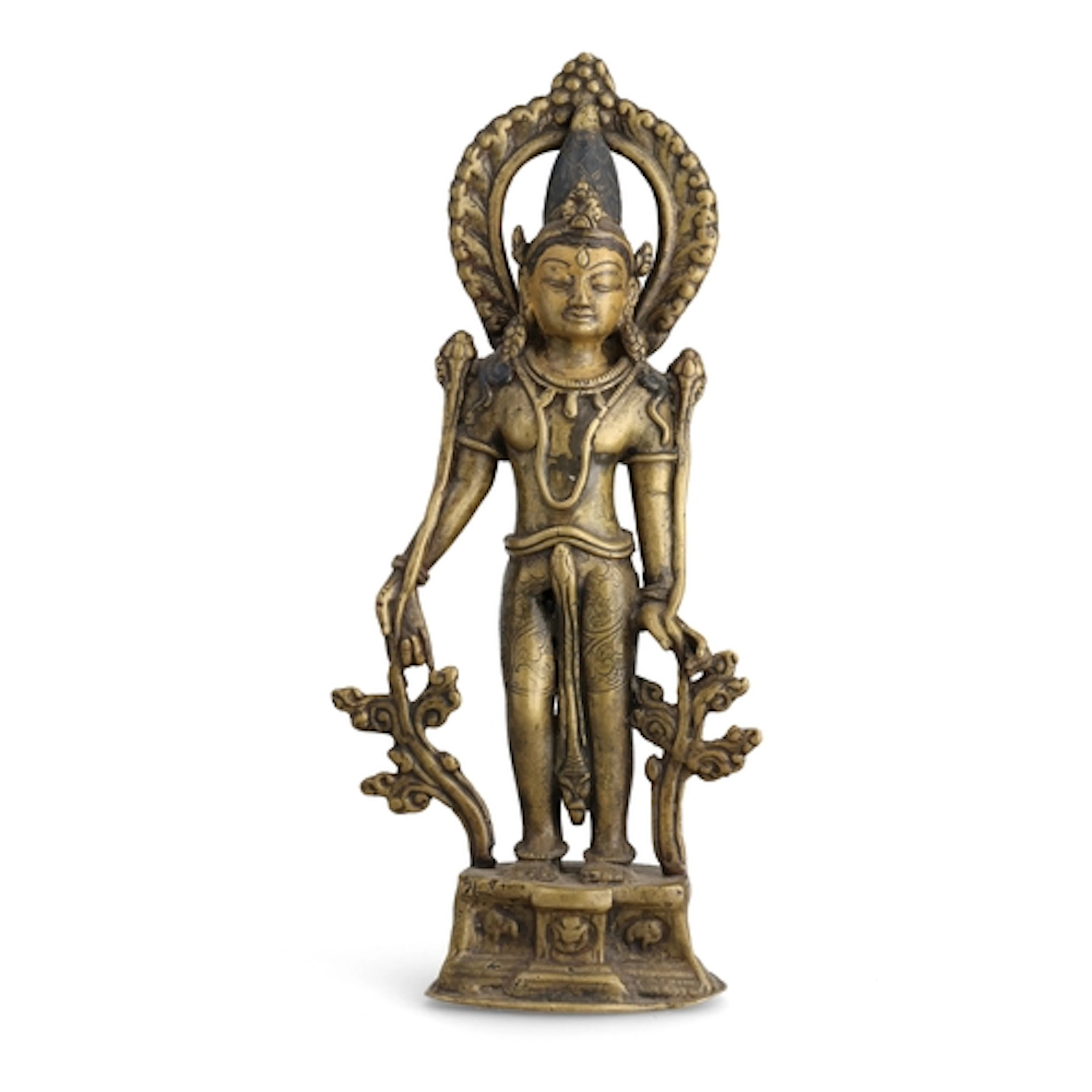 A RARE NEPALESE OR TIBETAN BRONZE FIGURE 25 cm H...