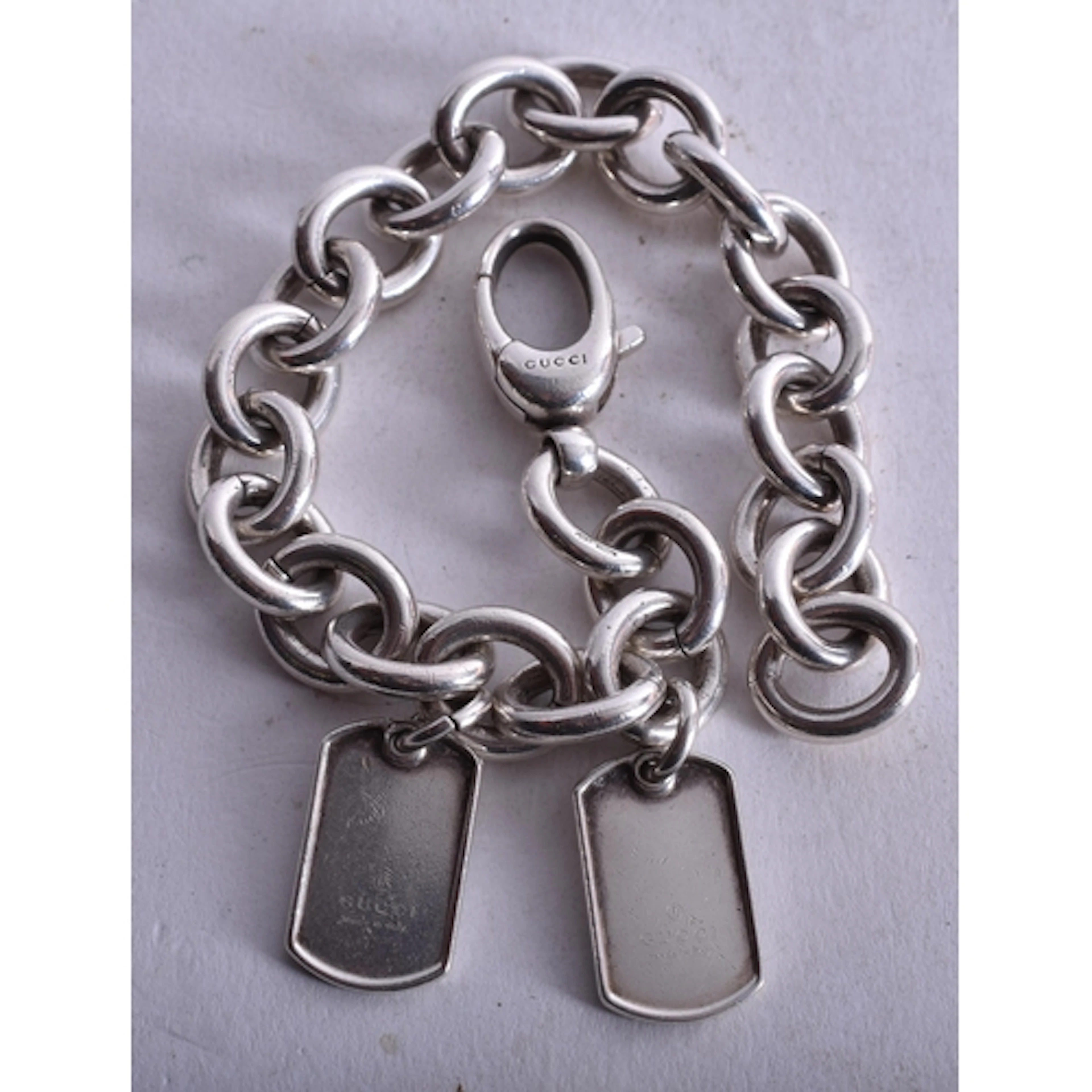 Sterling Silver Gucci Bracelet With Tags, Minimalist. 18cm l...