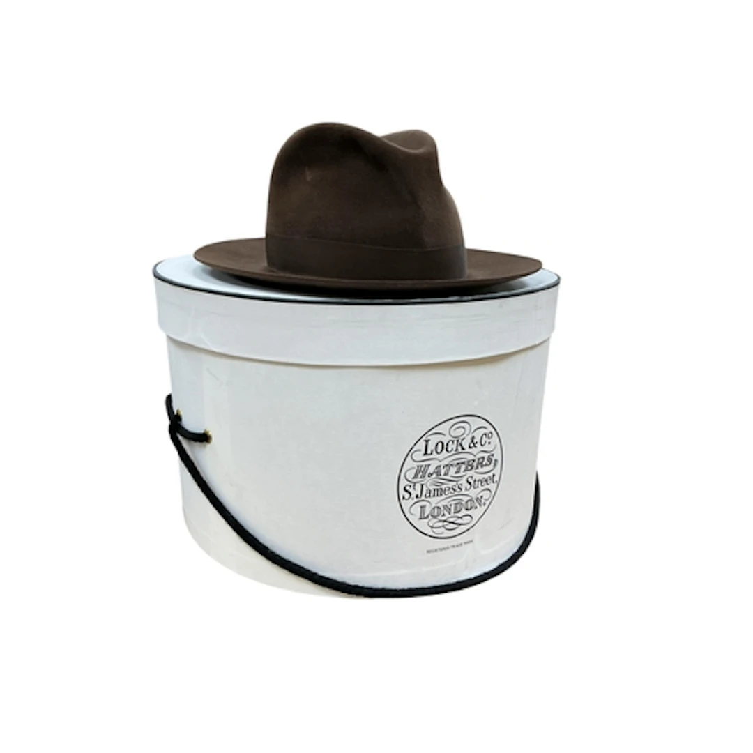 A Lock & Co. Hatters brown felt fedora, size 7 3/8 (60cm), w...