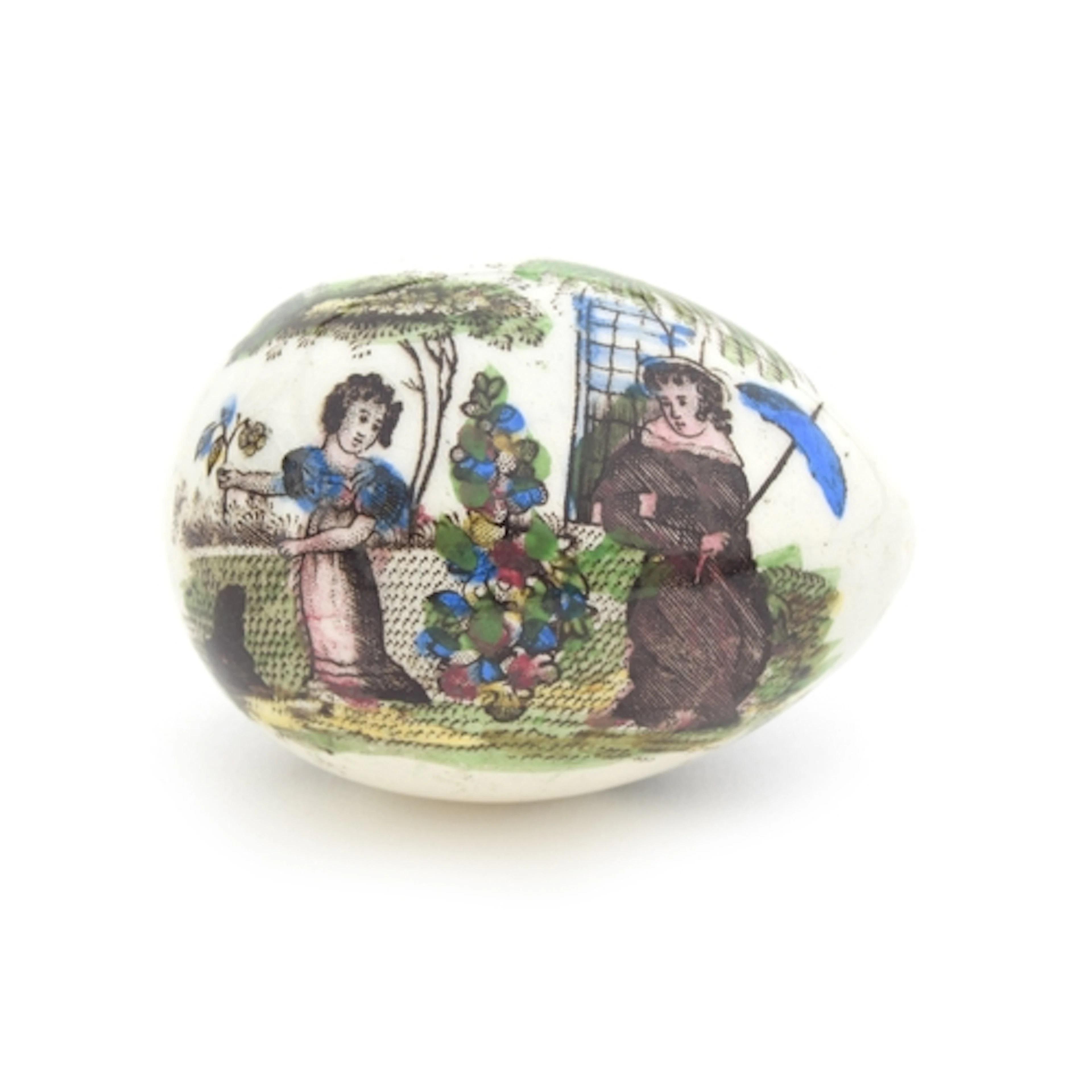 A 19th century Staffordshire or Whitehaven Pottery darning o...