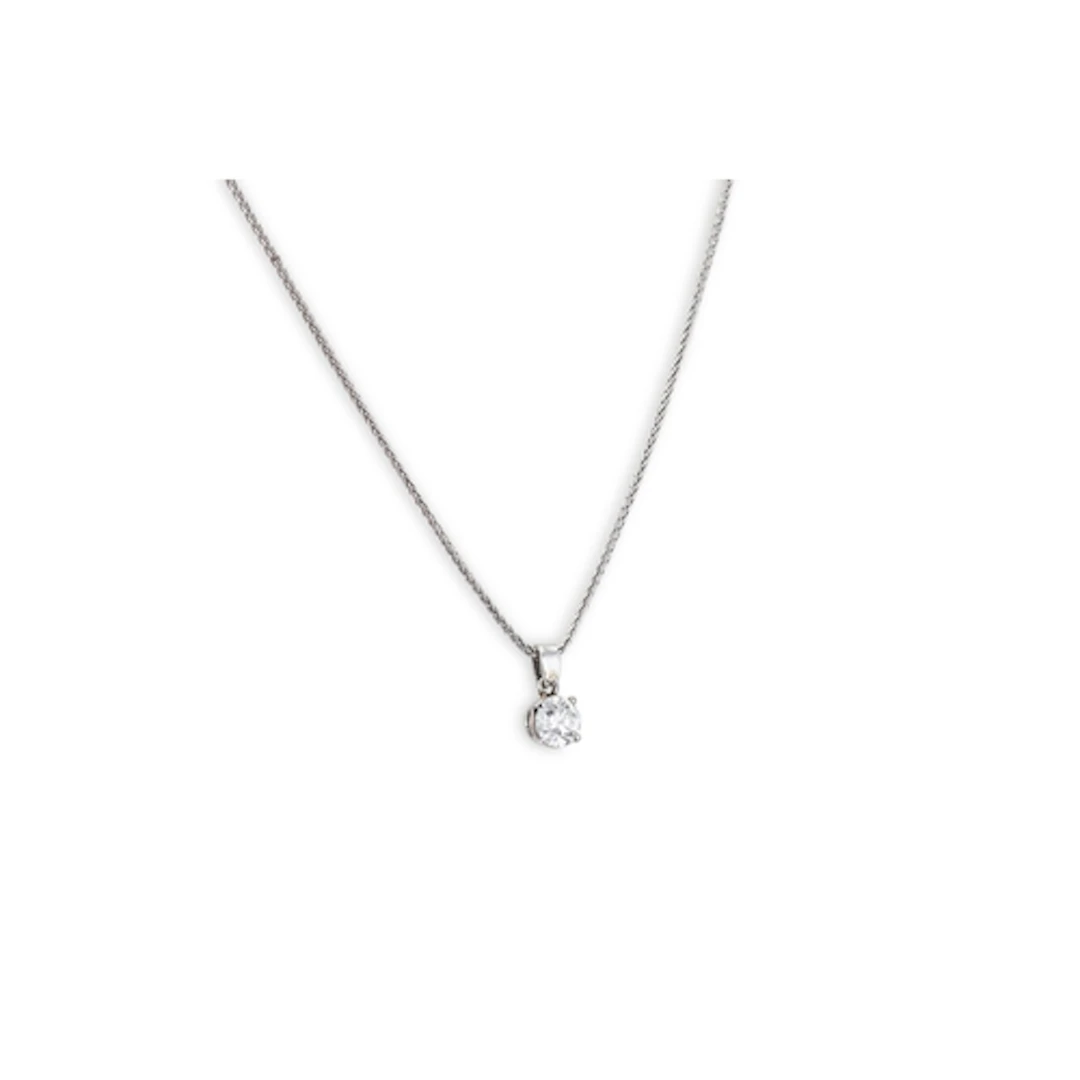 A DIAMOND SOLITAIRE PENDANT, the round brilliant cut diamond...