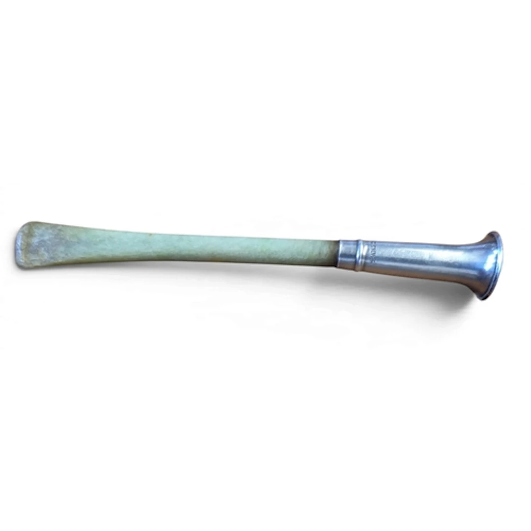 An Art Deco Sterling Silver Cheroot holder with Green Bakeli...