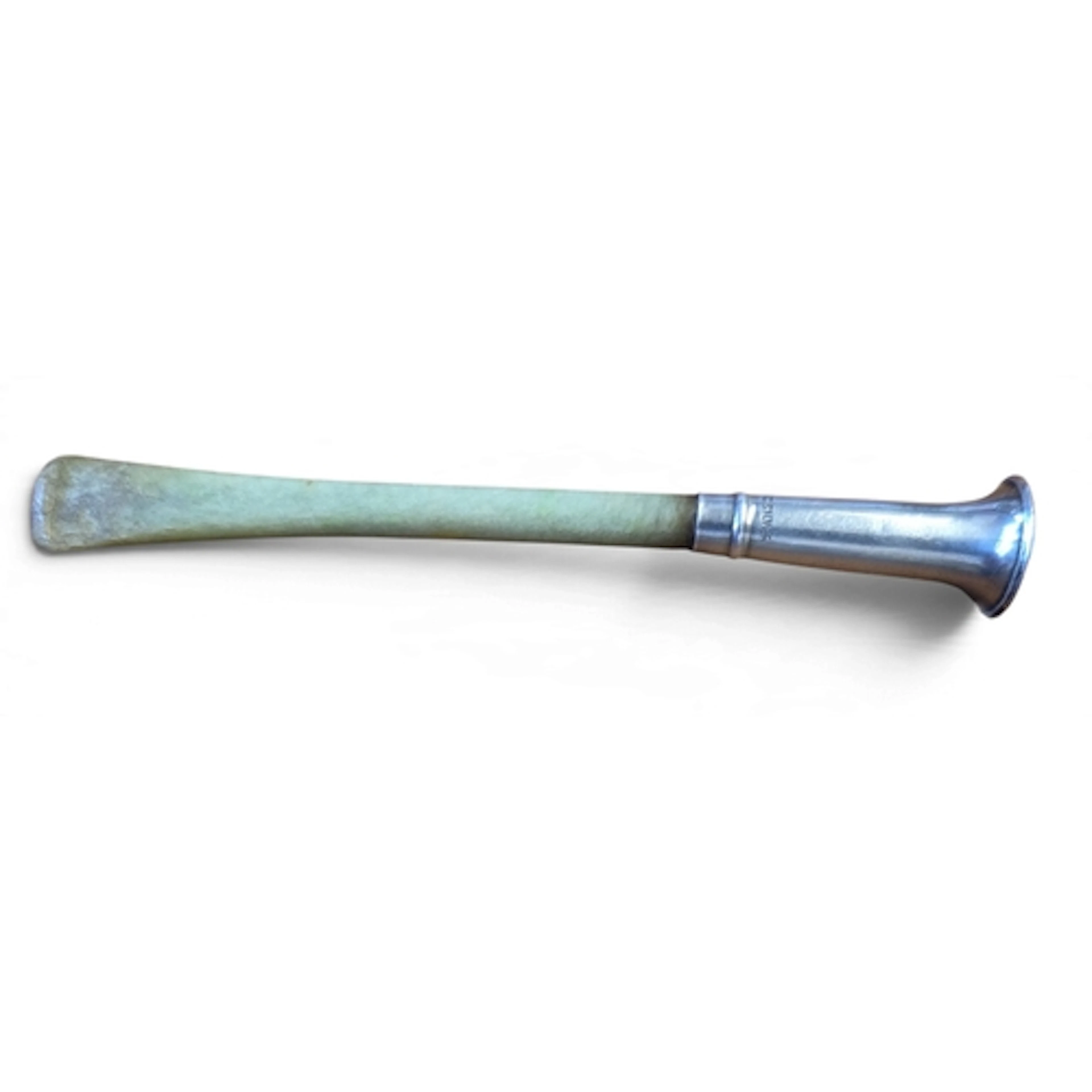 An Art Deco Sterling Silver Cheroot holder with Green Bakeli...