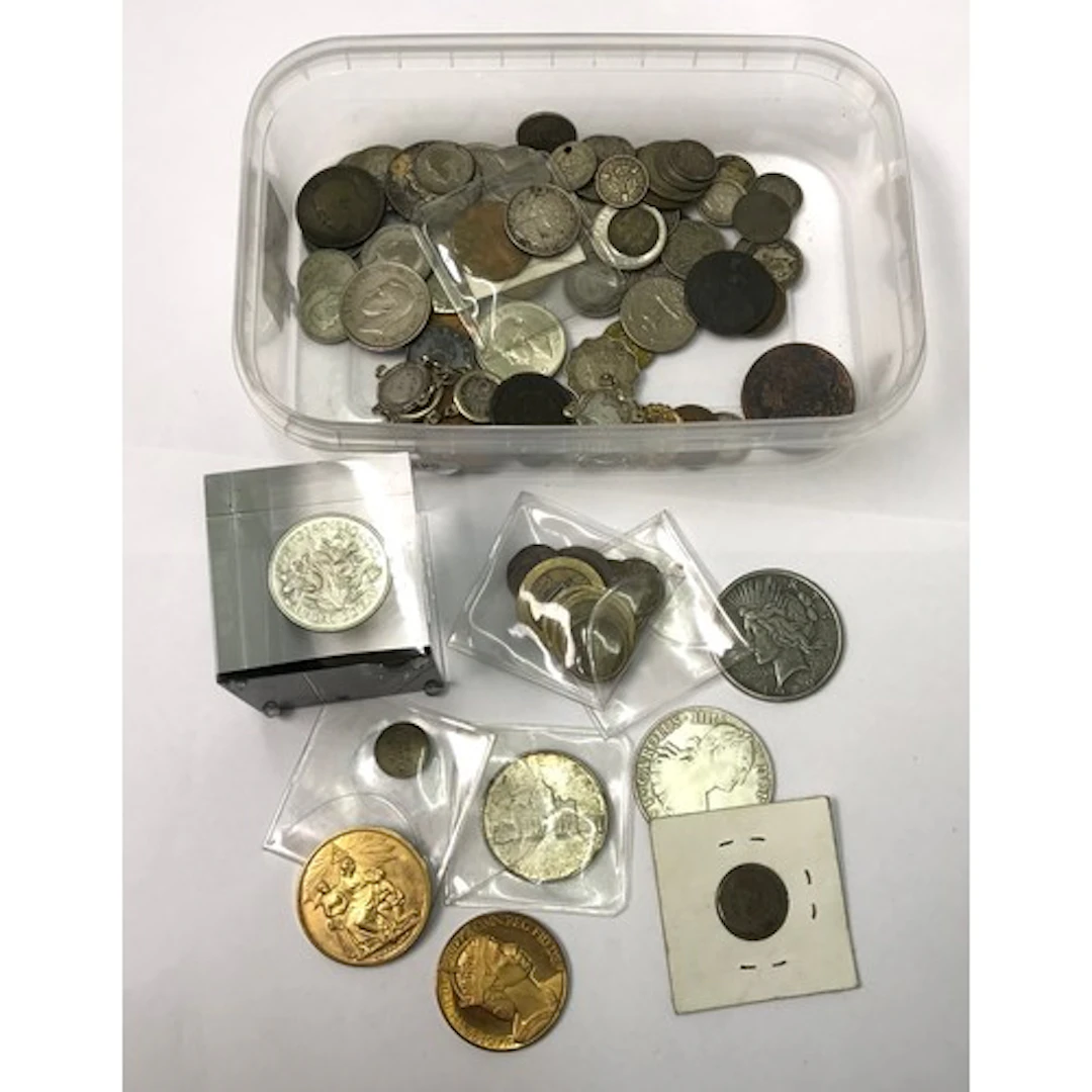 Various coins and tokens