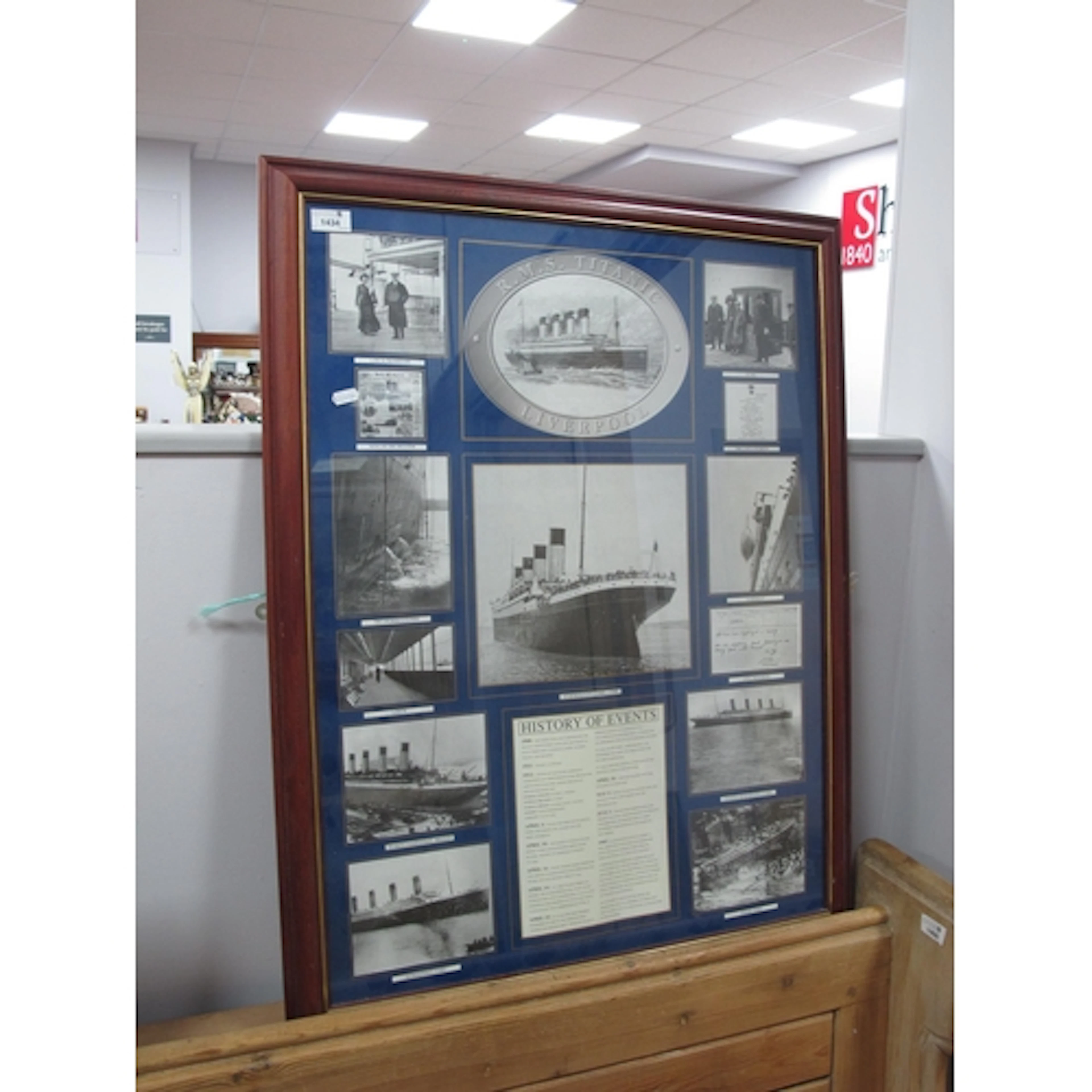 Titanic, History of Events montage in Frame, overall 88cm x ...