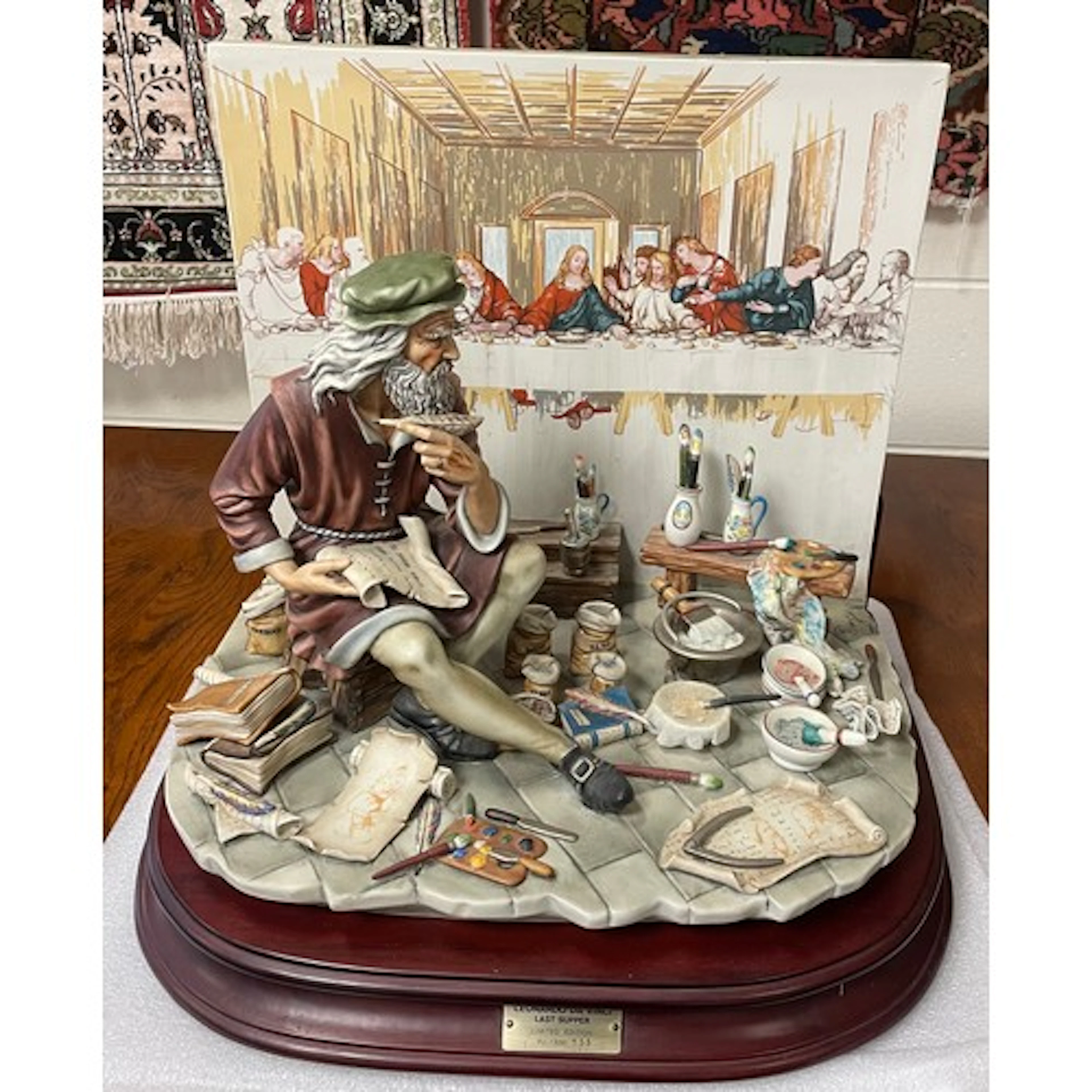 A very large Capodimonte Leonardo Da Vinci Ltd Ed Last Suppe...
