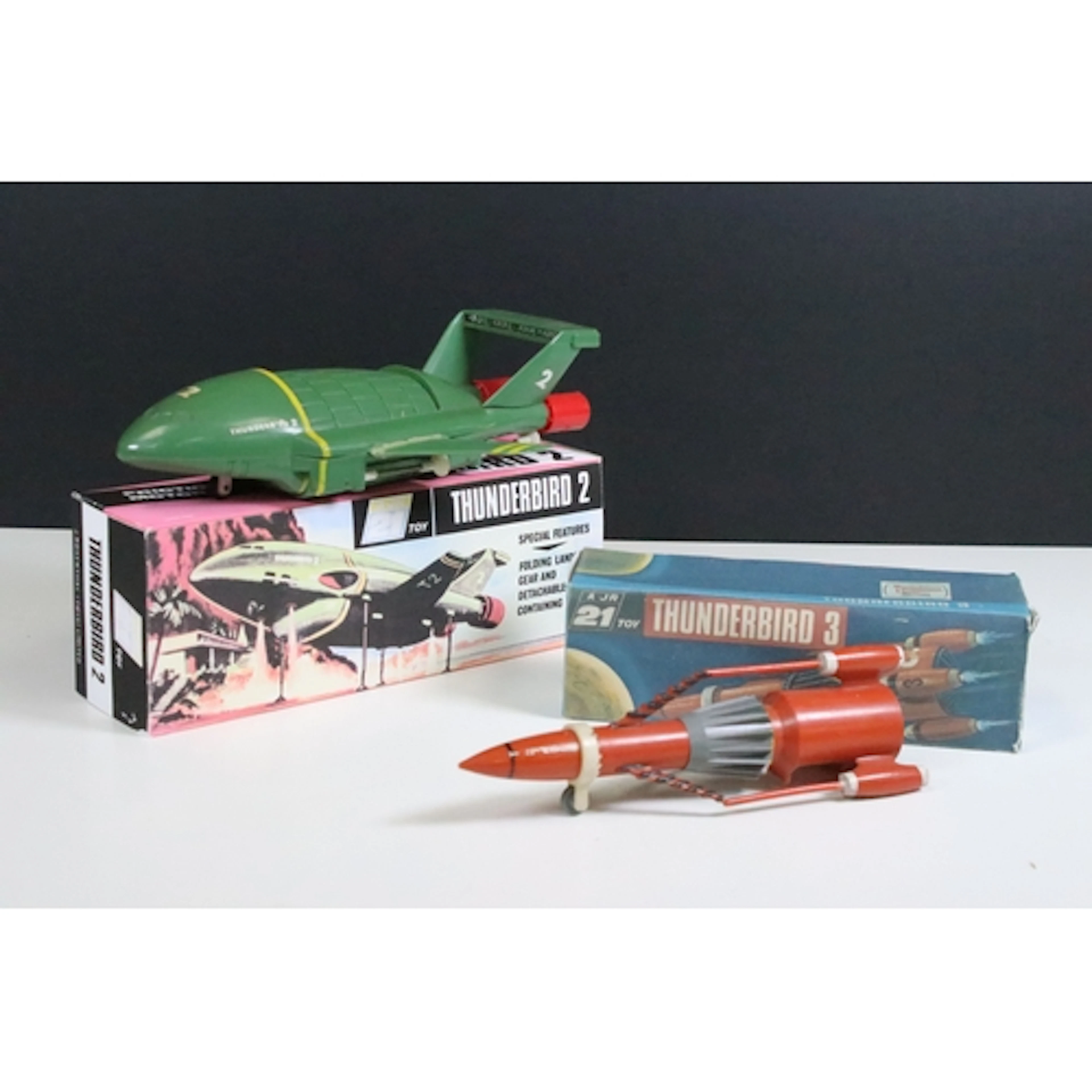 Two A JR Rosenthal Toys Thunderbirds models in reproduction ...