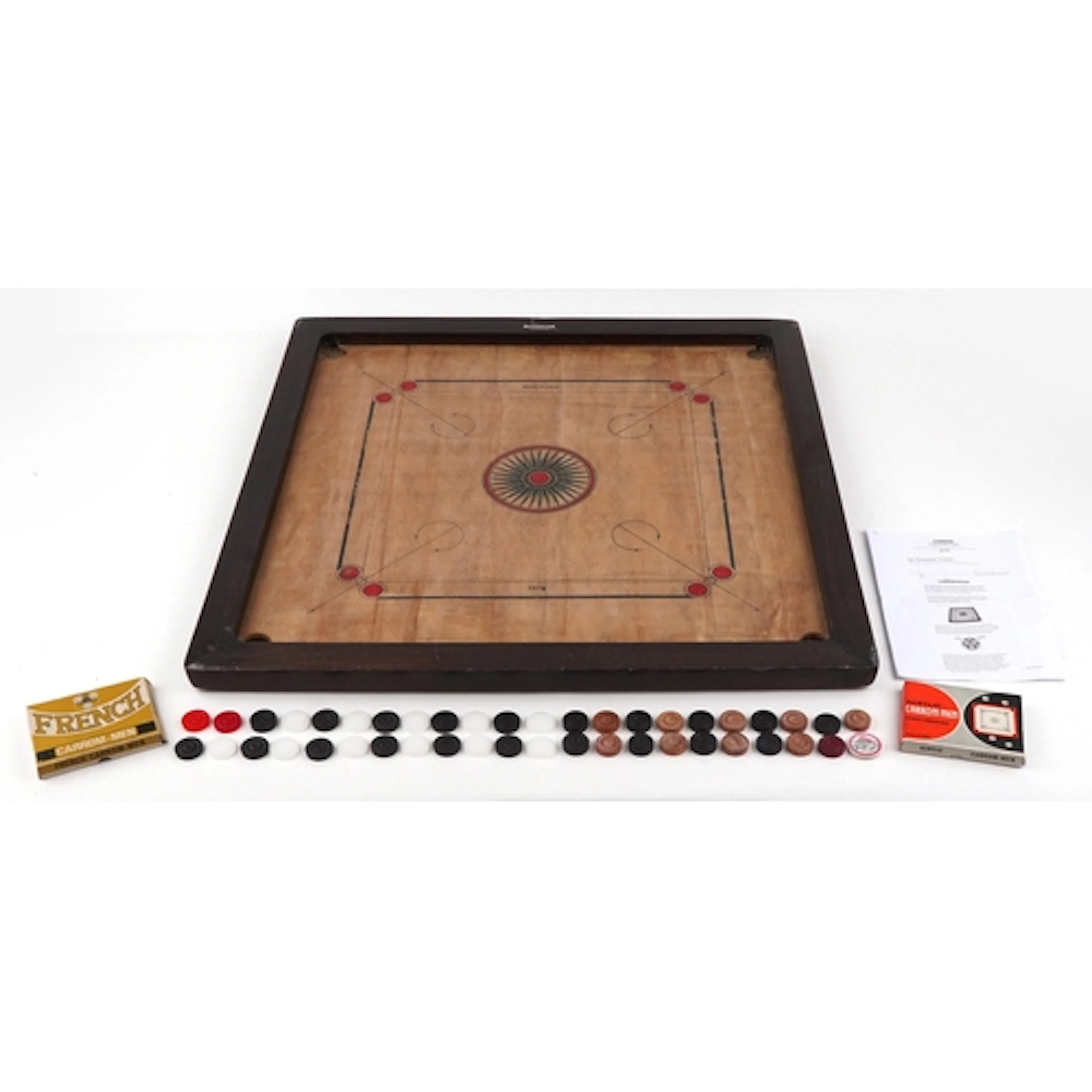 Vintage Indian Carrom table top game with a set of counters ...