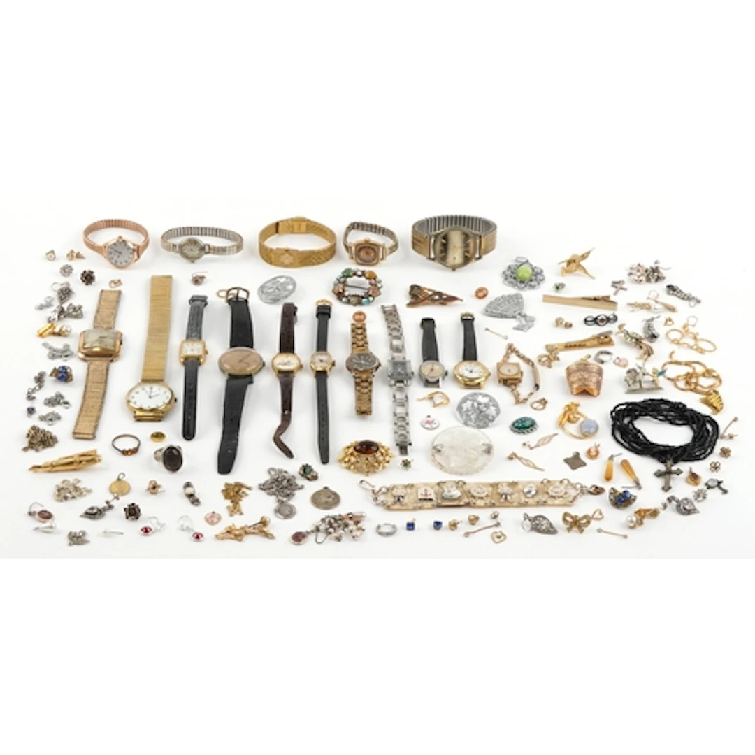 Vintage and later jewellery, some silver, including wristwat...