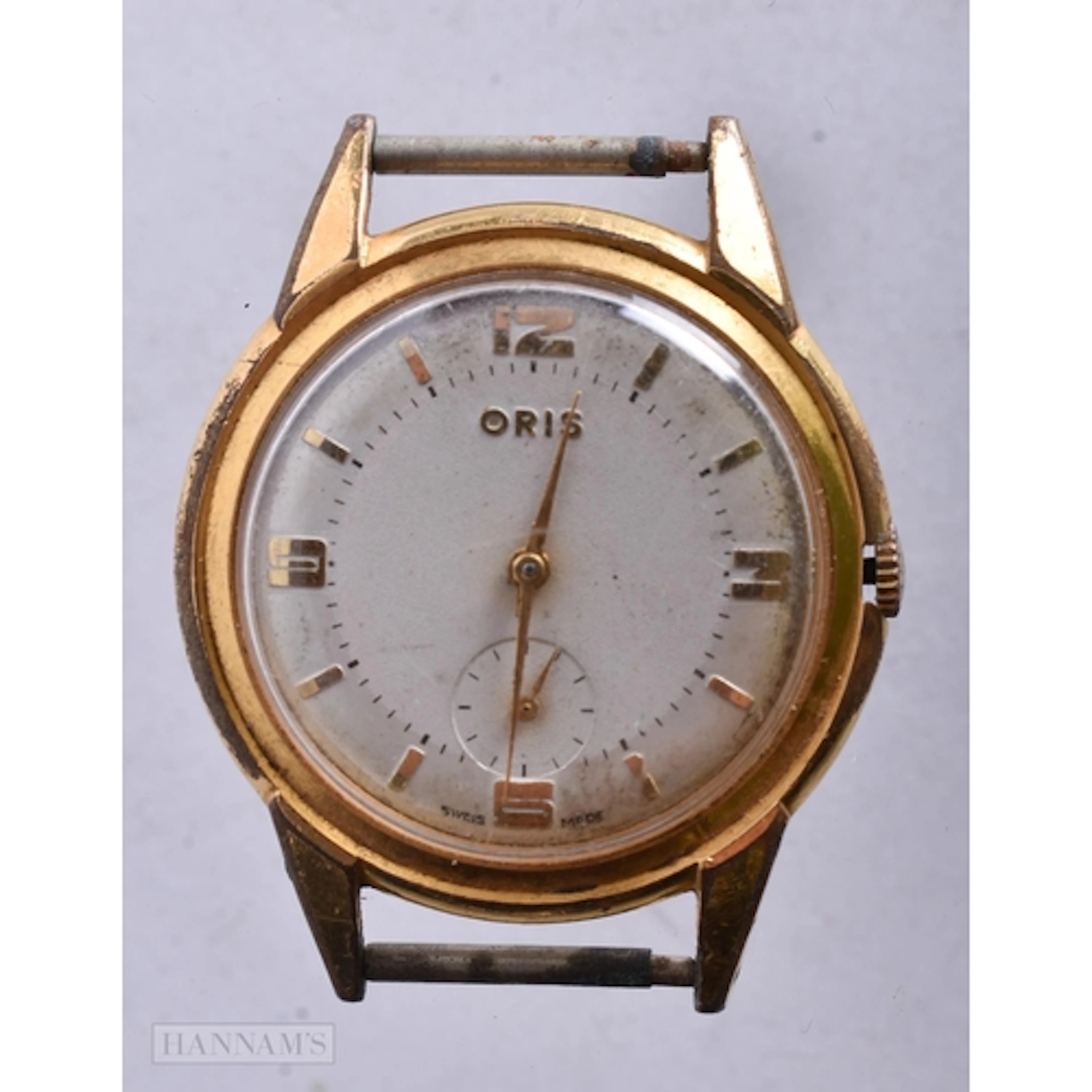 A ORIS WATCH. 3.4 cm including crown