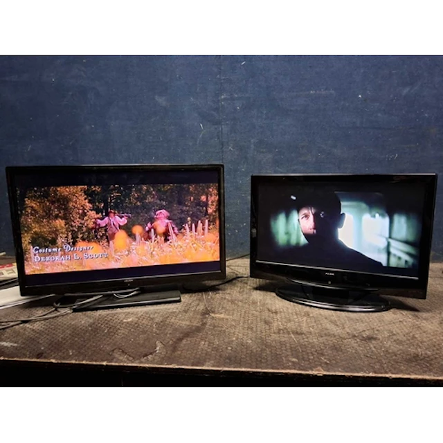 A BUSH LED24970DVDFHD 24in TV/DVD COMBI and an Alba LCD19ADV...