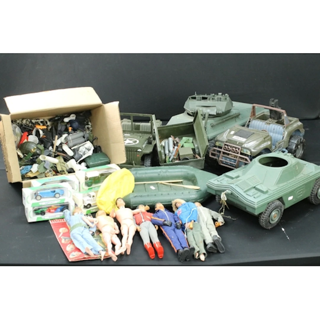Collection of toys to include original Palitoy Action Man fi...