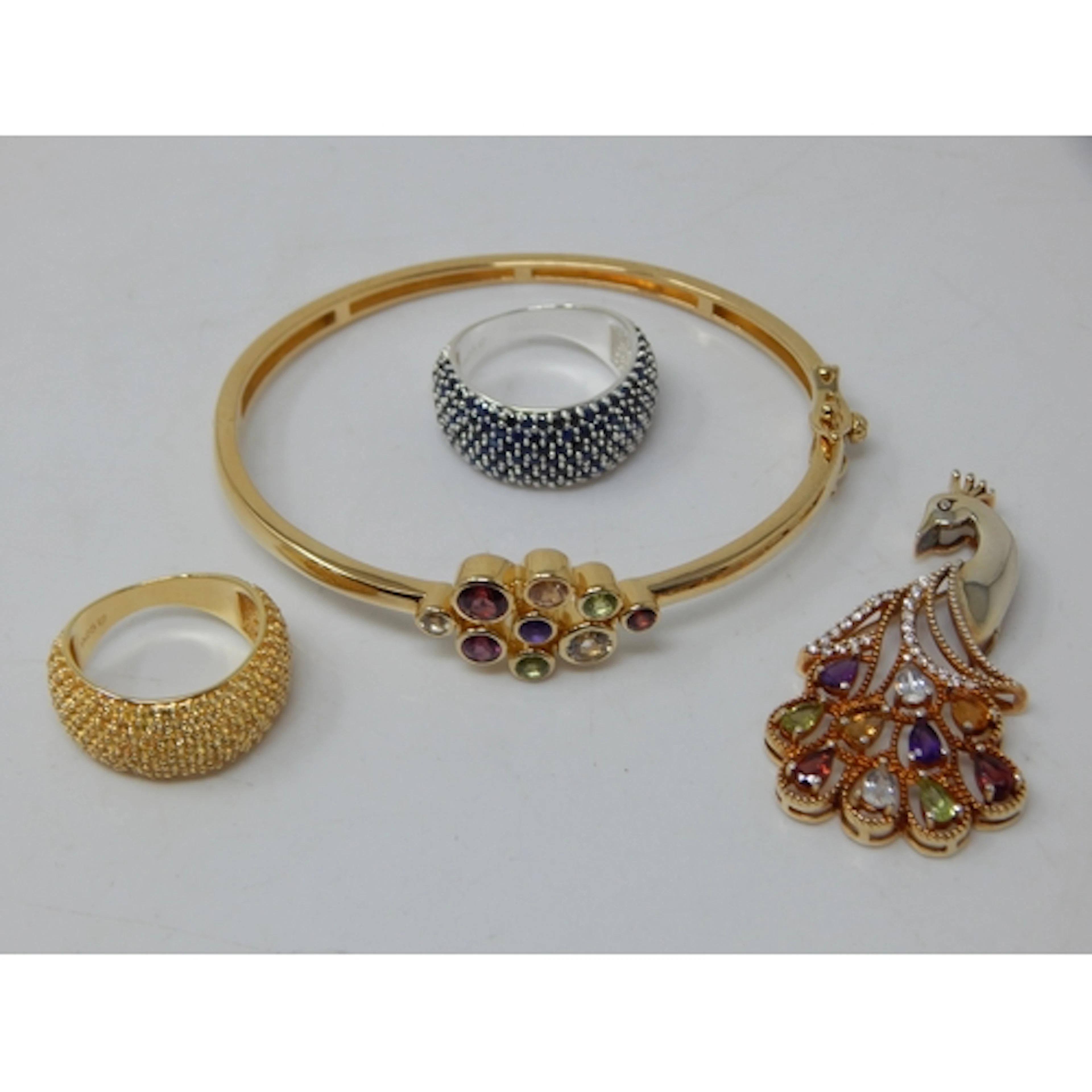 A Collection of Gold on Sterling Silver Jewellery Including ...