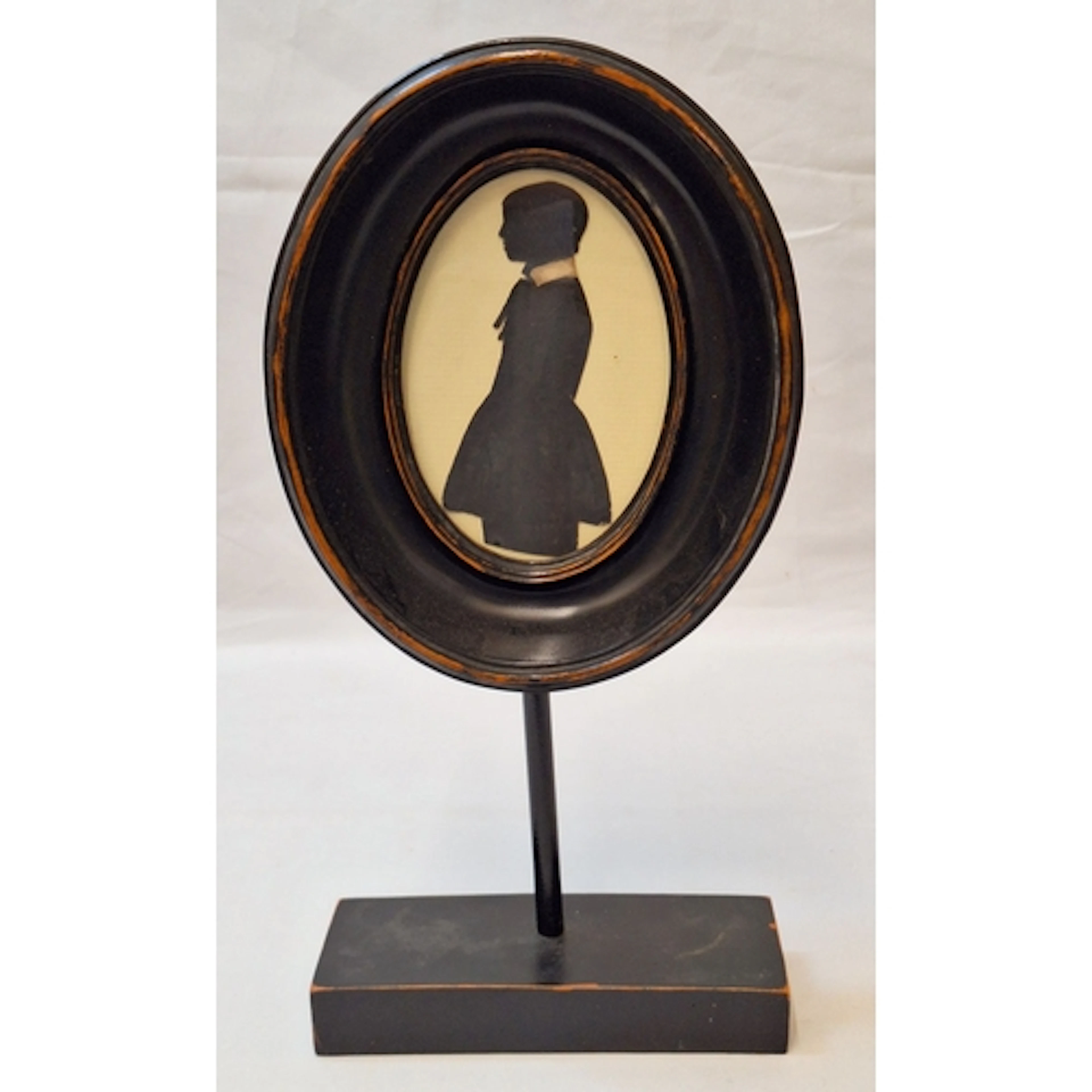 Contemporary Antique Style Oval Framed Silhouette Portrait o...