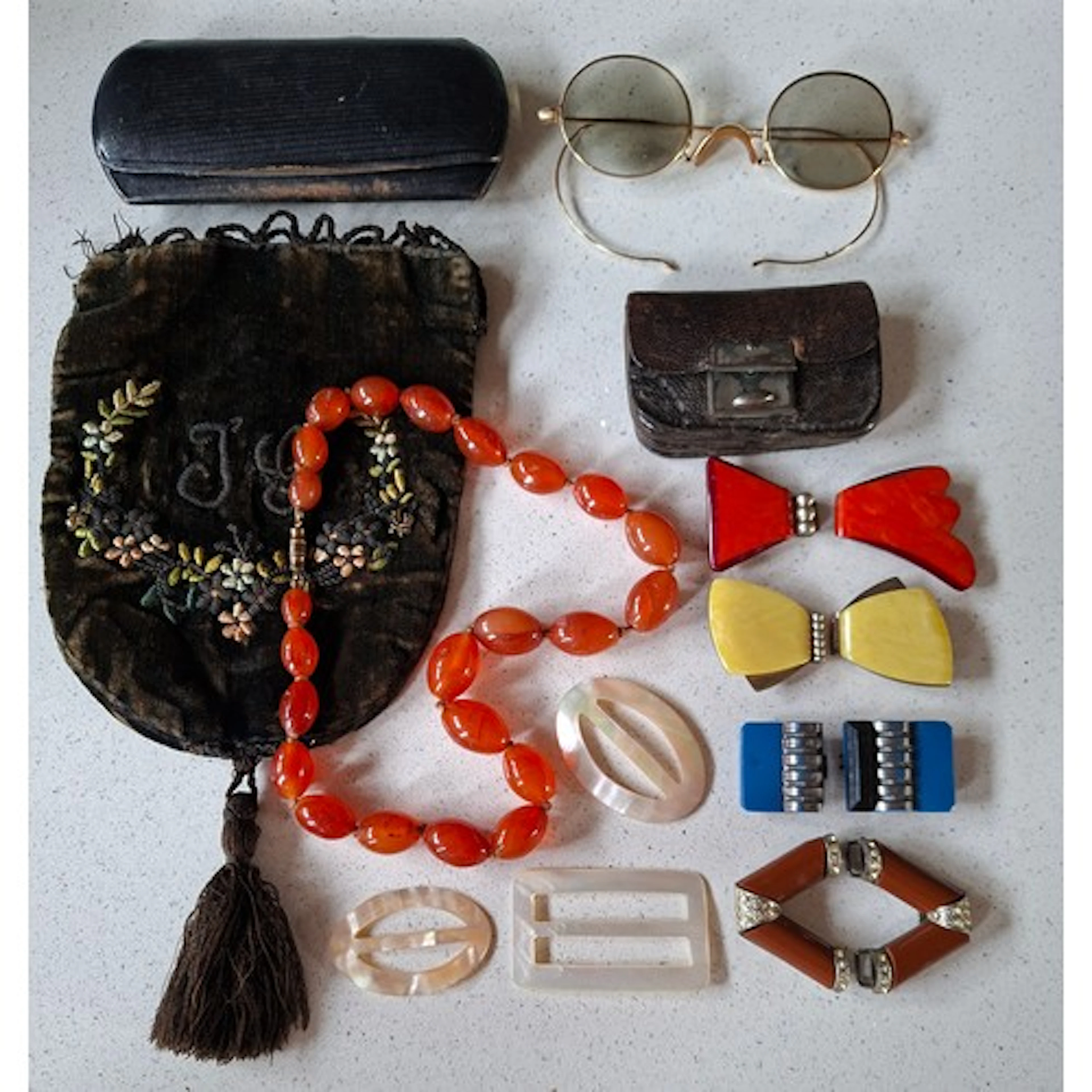 A cased pair of vintage gold plated spectacles, an early 20t...