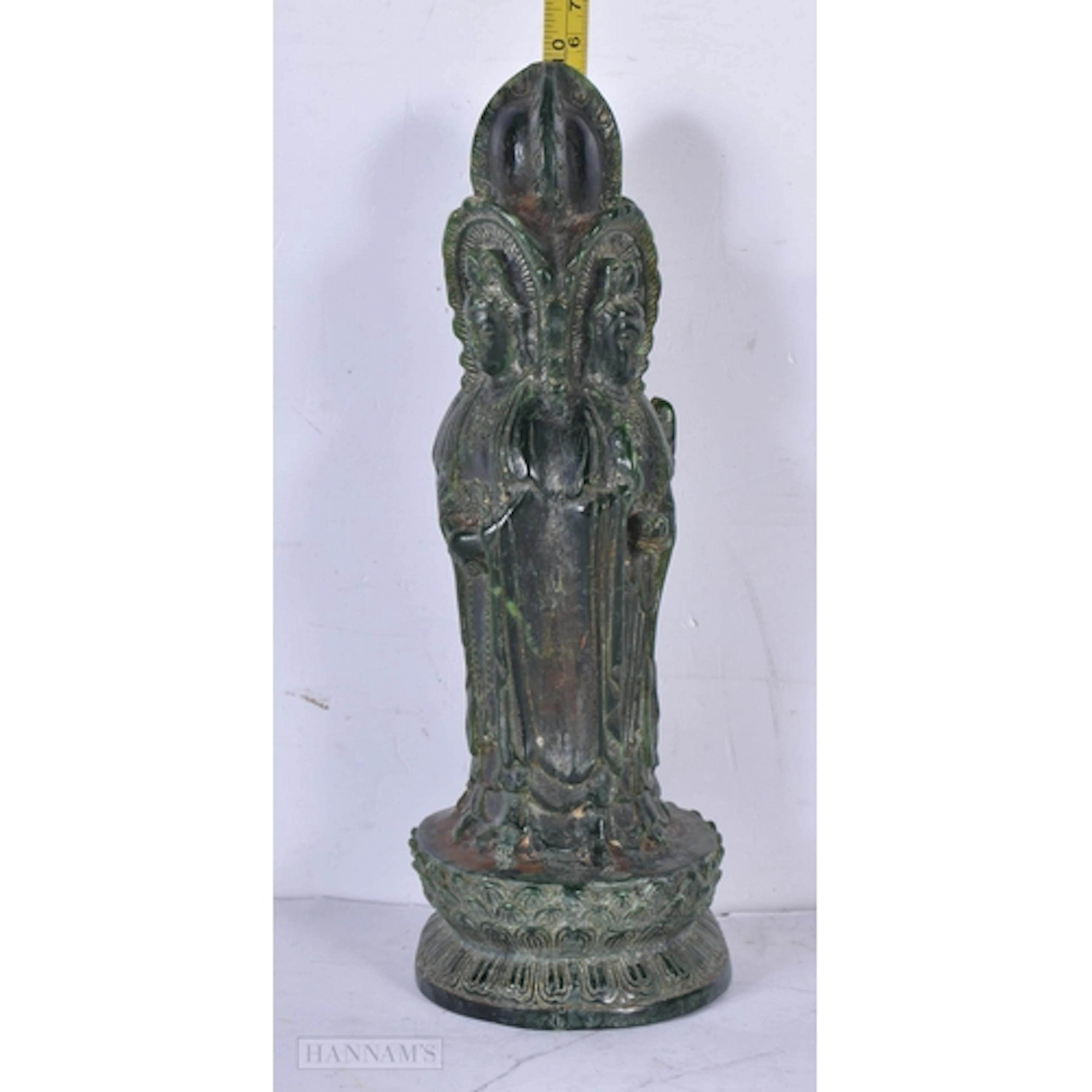 A carved jade deity statue 26cm