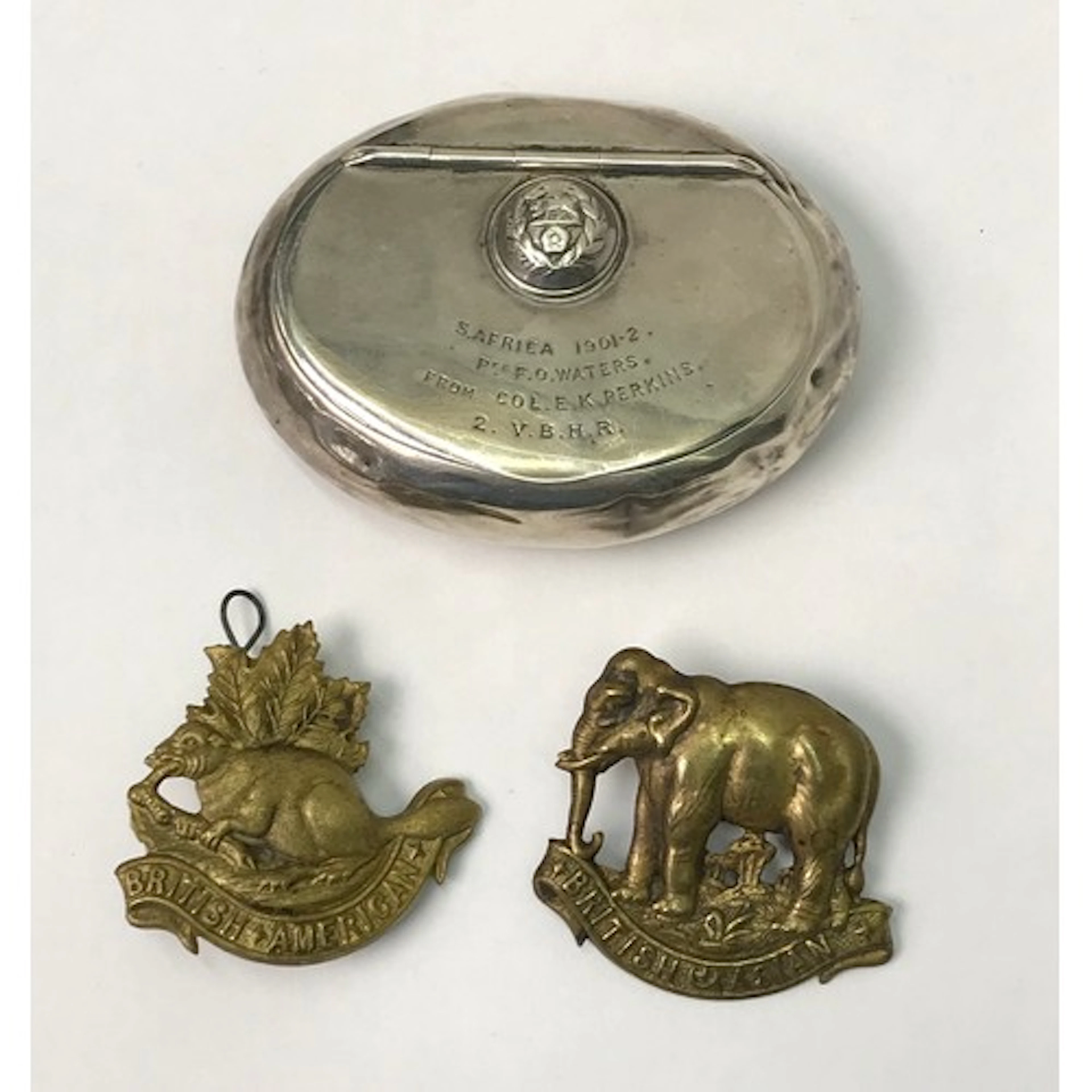 Boer War interest: a silver snuff box bearing 2nd Volunteer ...