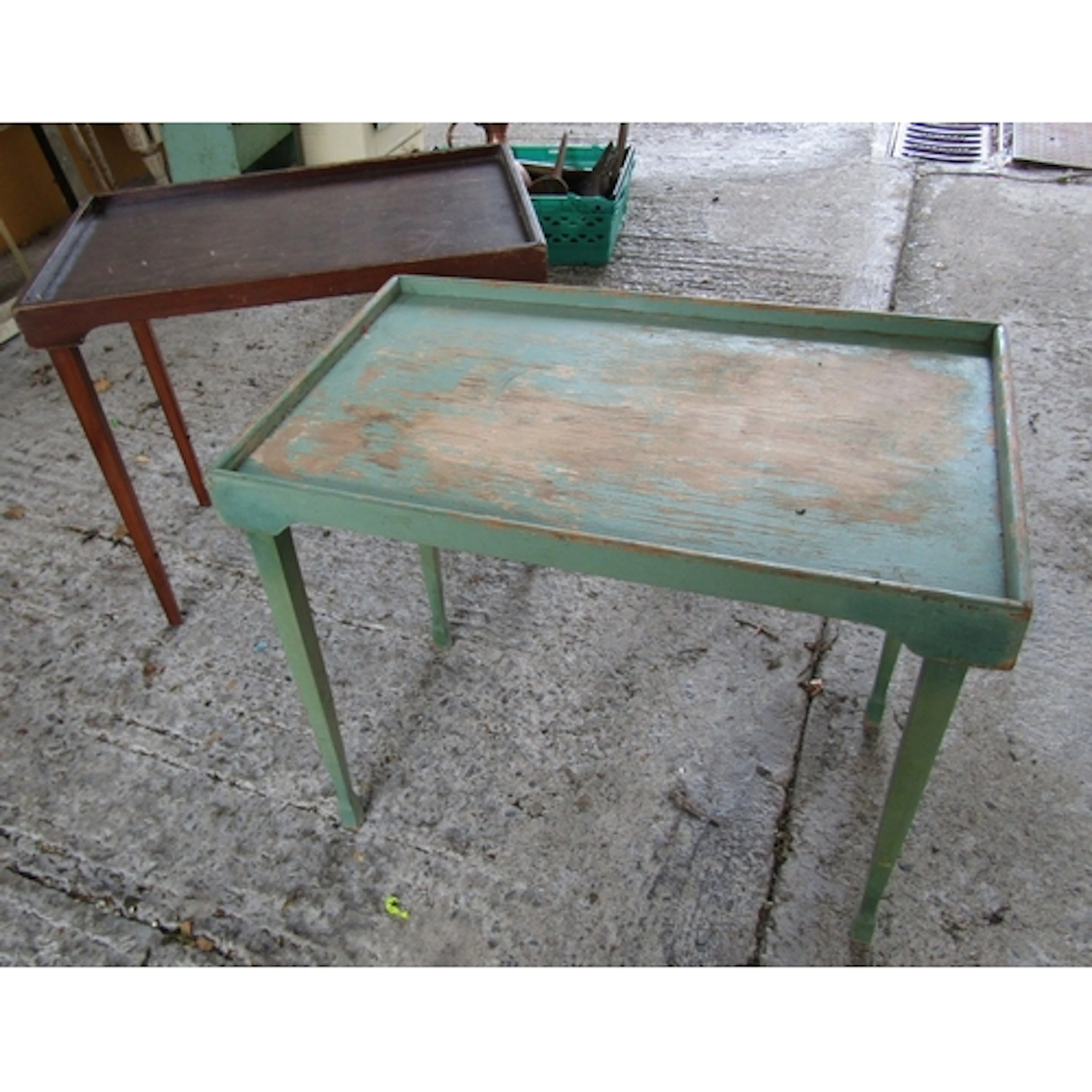 Two Vintage Occasional or Television Dinner Tables with Retr...