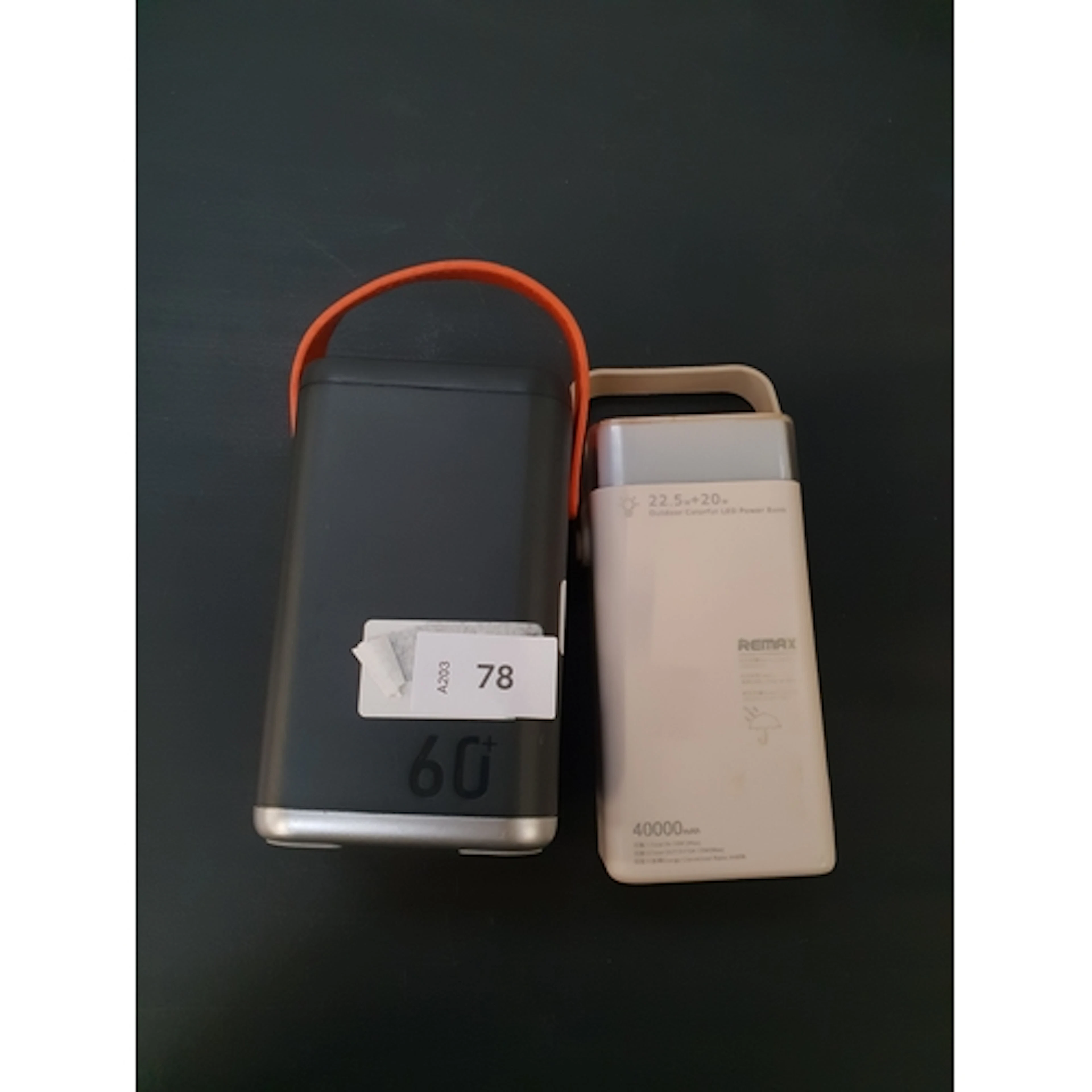 TWO POWER BANKS INC. REMAX 22.5W+ 20W OUTDOOR COLOURFUL LED,...