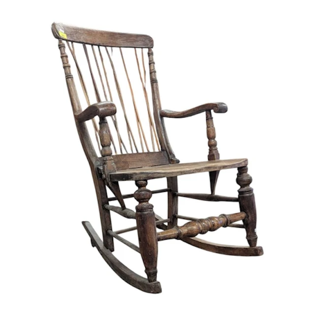 19th century Victorian Windsor rocking chair. Having a top r...